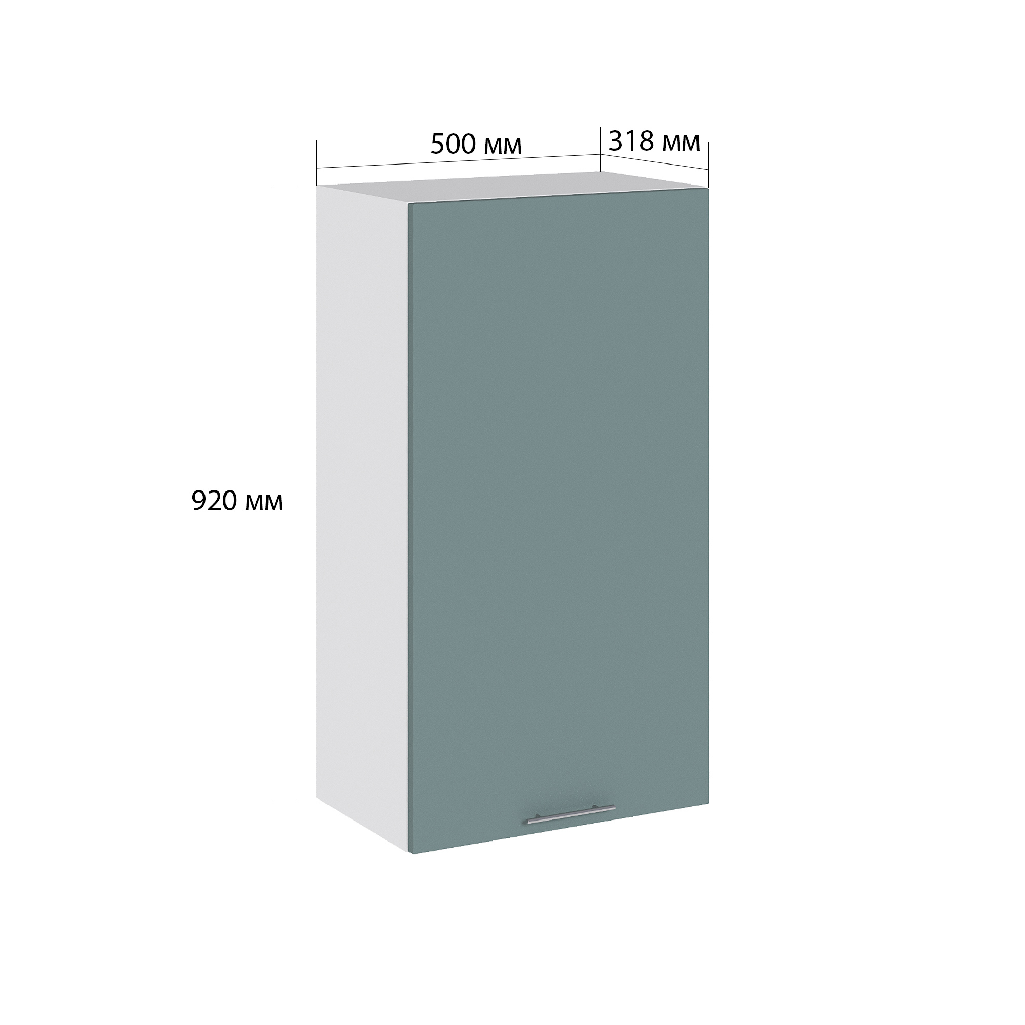 Изображение товара Навесной шкаф Валерия из ЛДСП с фасадом из МДФ цвет лагуна софт