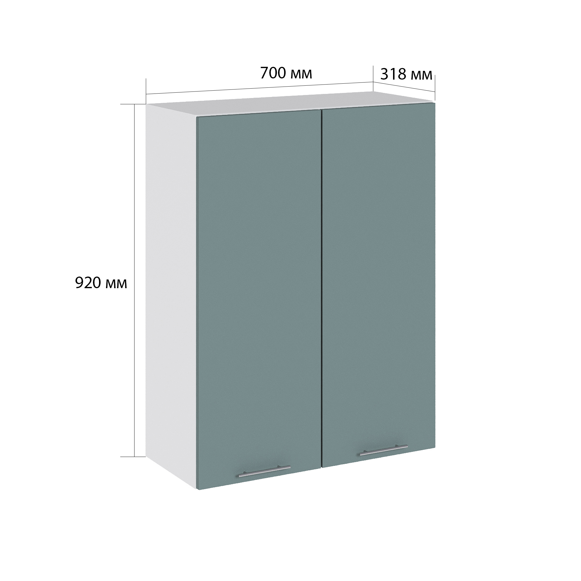 Изображение товара Навесной шкаф Сурская мебель Валерия 70x92x31.8 см ЛДСП цвет лагуна софт