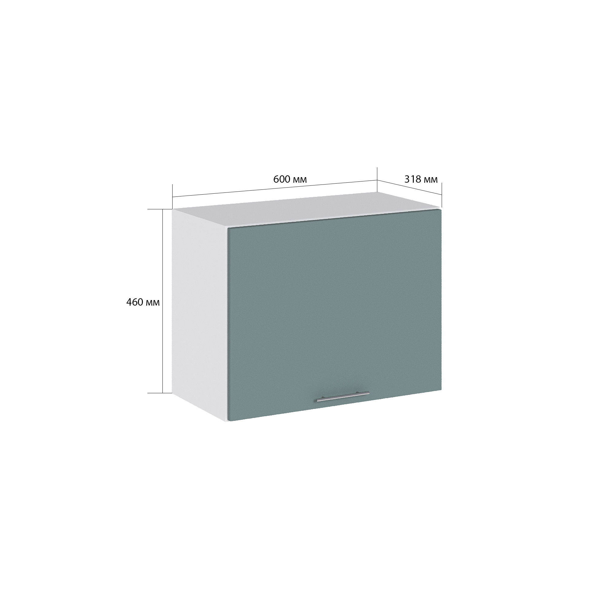 Изображение товара Навесной шкаф Сурская мебель Валерия 60x46x31.8 см ЛДСП цвет лагуна софт