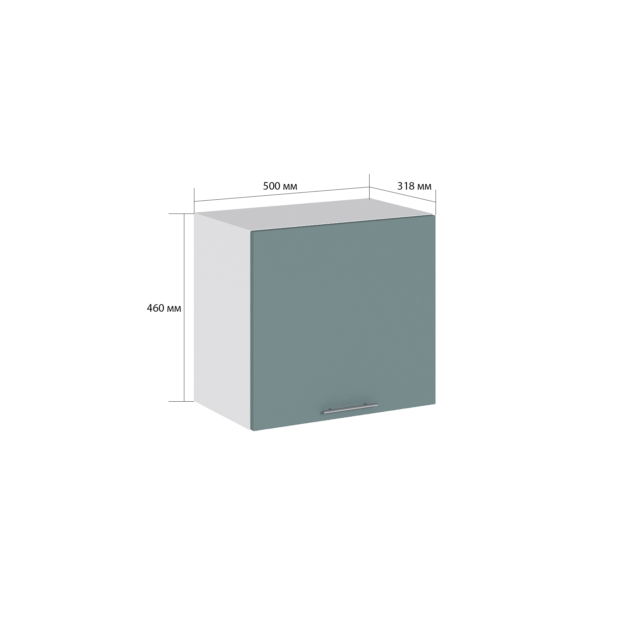 Изображение товара Навесной шкаф Валерия из ЛДСП с фасадом МДФ голубая лагуна софт 50x46x31.8 см