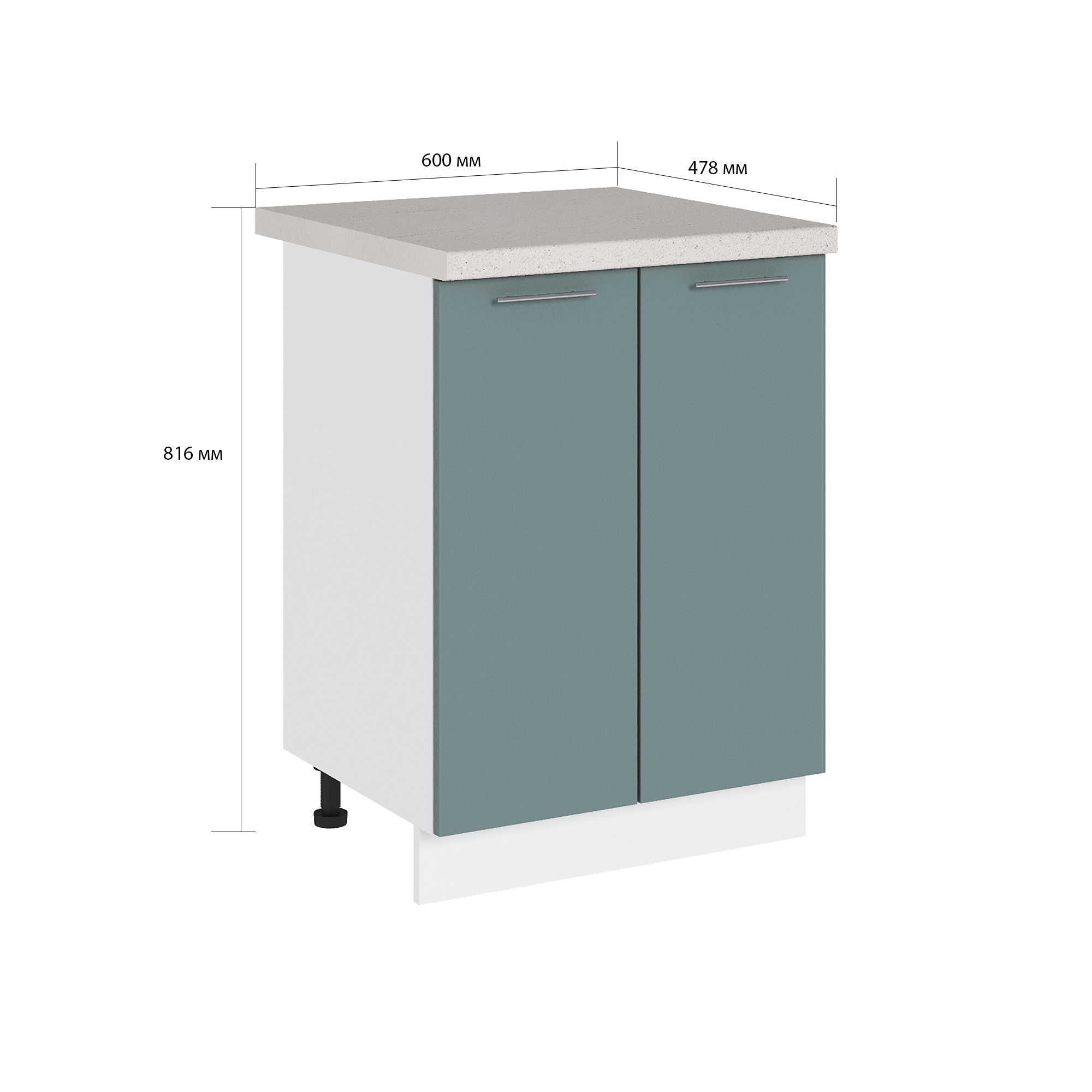 Изображение товара Напольный шкаф Сурская мебель Валерия 60x81.6x47.8 см ЛДСП цвет лагуна софт