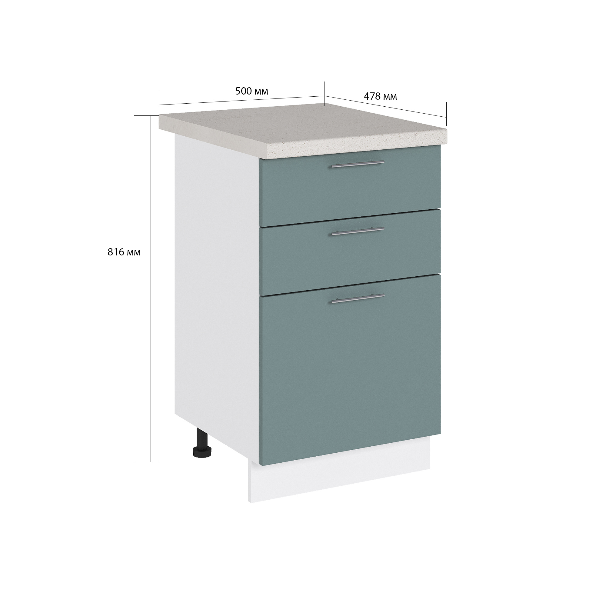 Изображение товара Напольный шкаф с 3 ящиками Валерия голубая лагуна Россия