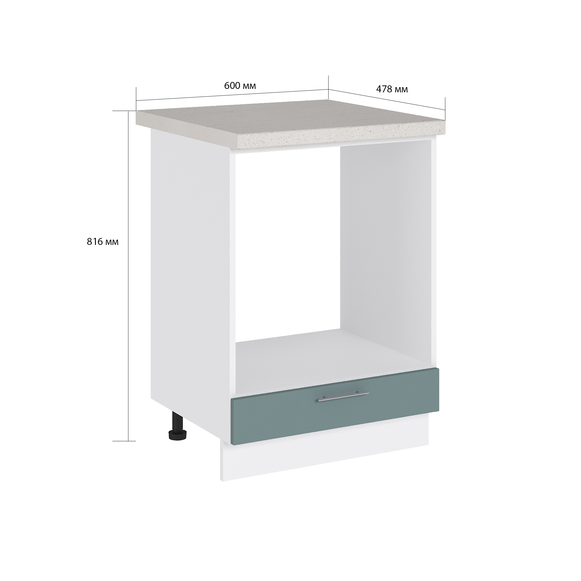 Изображение товара Напольный шкаф под духовку Валерия 60x81.6x47.8 см ЛДСП в цвете лагуна софт
