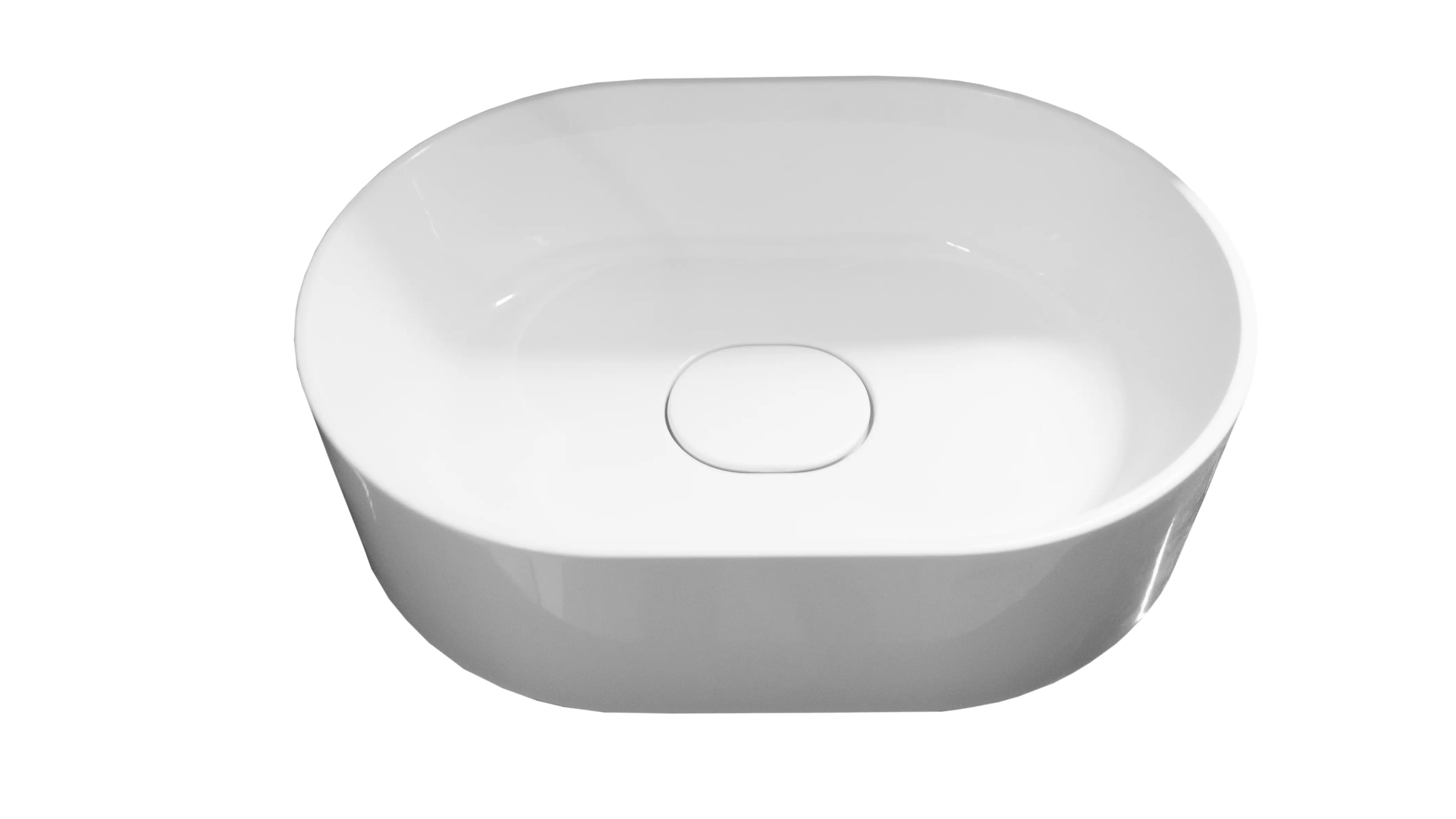 Раковина Mira Oval B накладная 35 см литьевой мрамор цвет белый глянцевый - 4