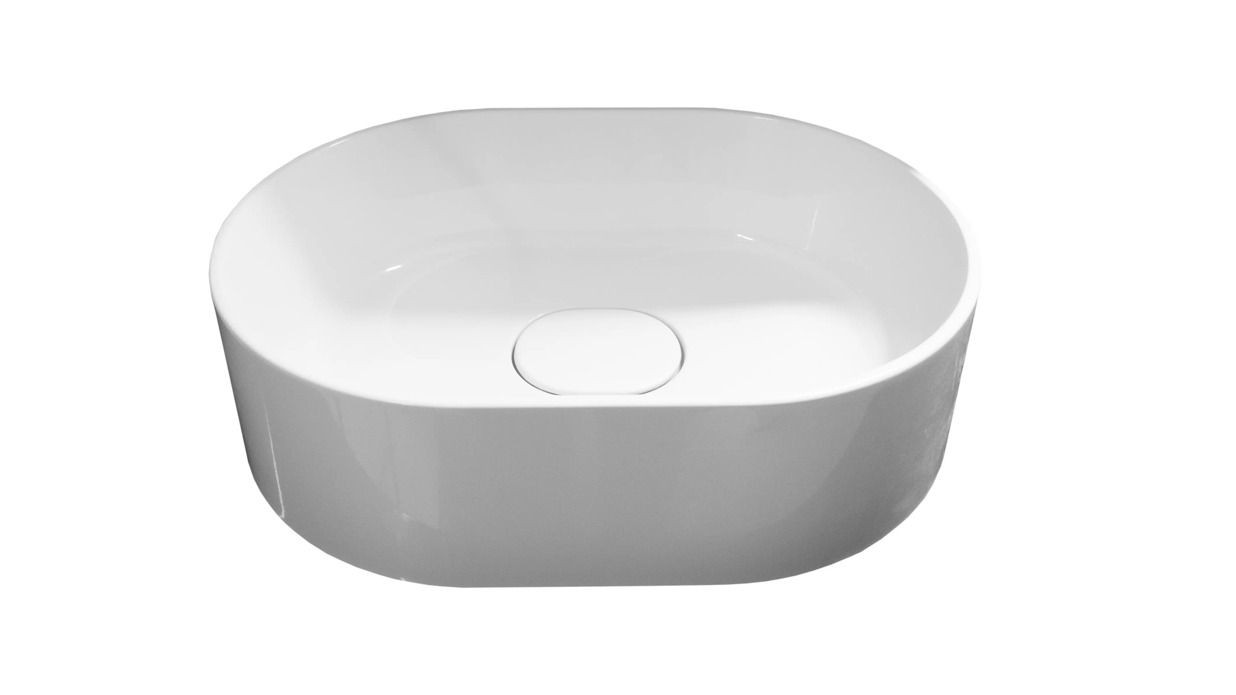 Раковина Mira Oval B накладная 35 см литьевой мрамор цвет белый глянцевый - 3