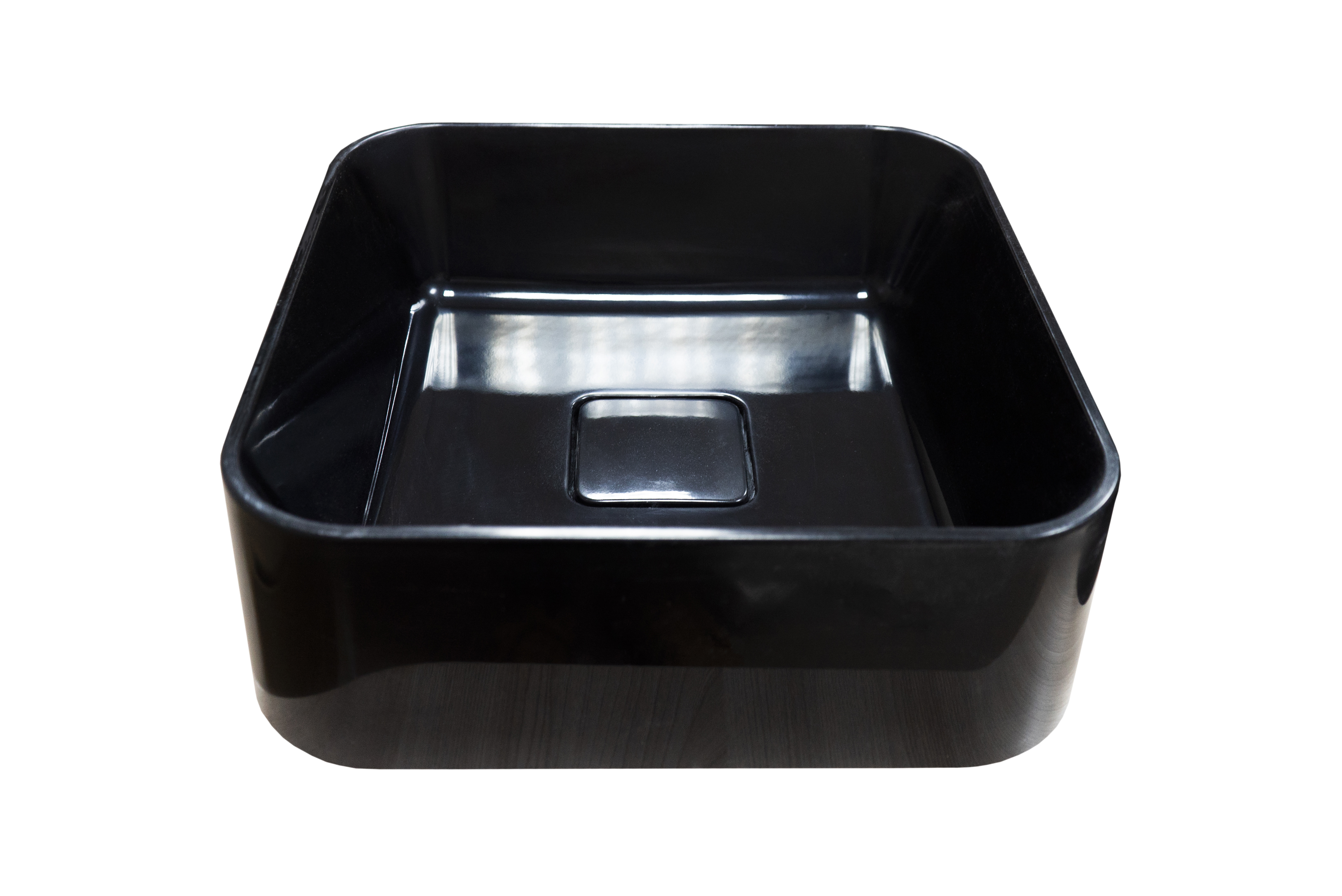 Изображение товара Раковина Mira Kvadrat C накладная 39 см литьевой мрамор цвет черный