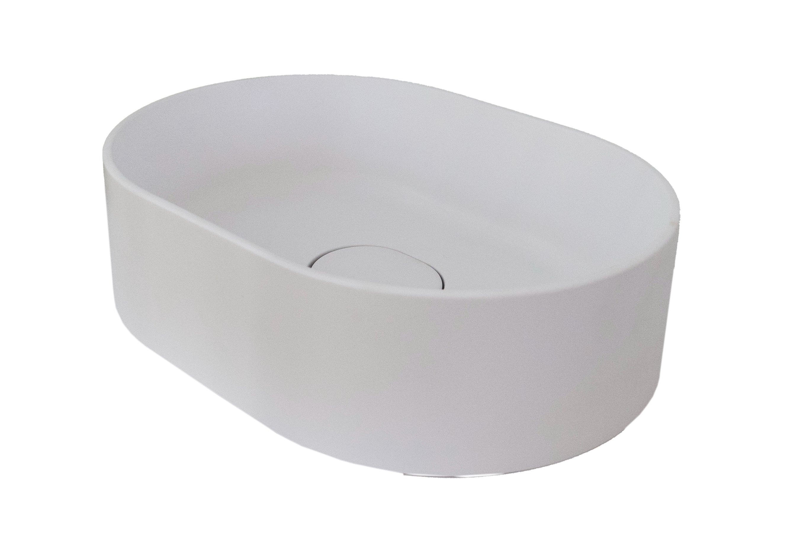 Изображение товара Раковина Mira Oval BM накладная белая 35 см литьевой мрамор