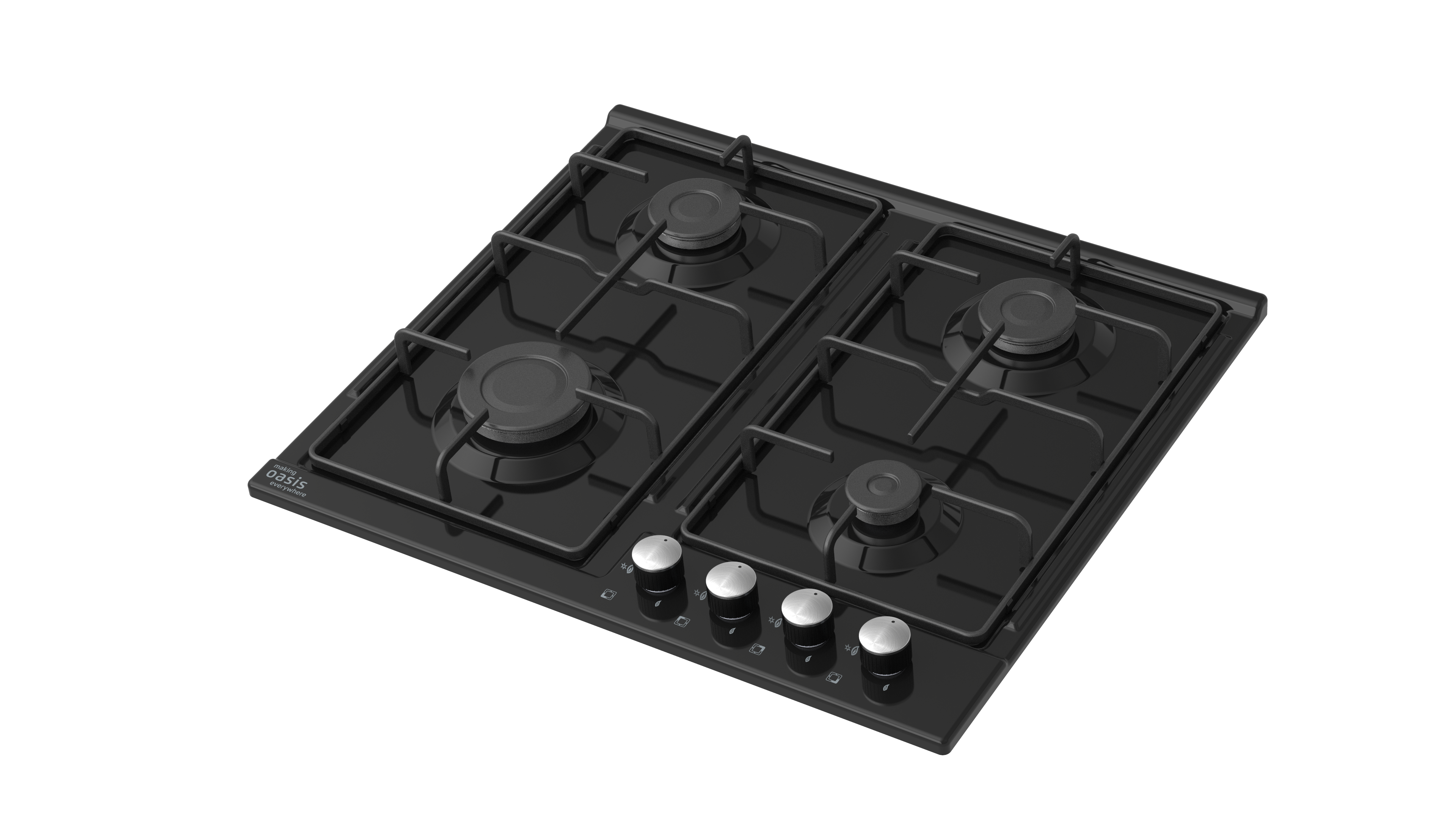 Изображение товара Газовая встраиваемая панель Oasis P-MEB черная 4 конфорки