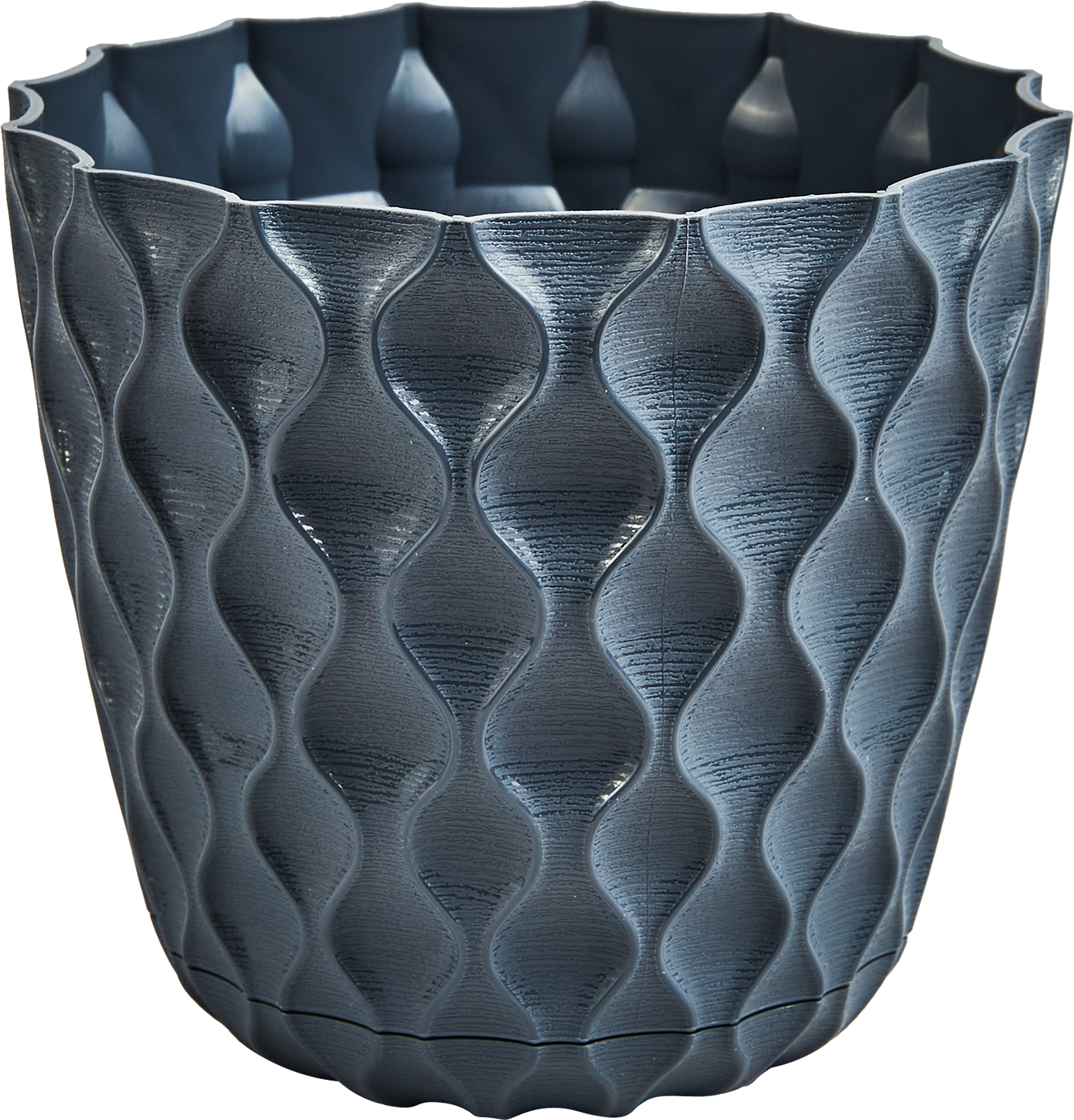 Горшок для цветов Ingreen Wave ø14.5 см v1.4 л пластик цвет вулканический серый