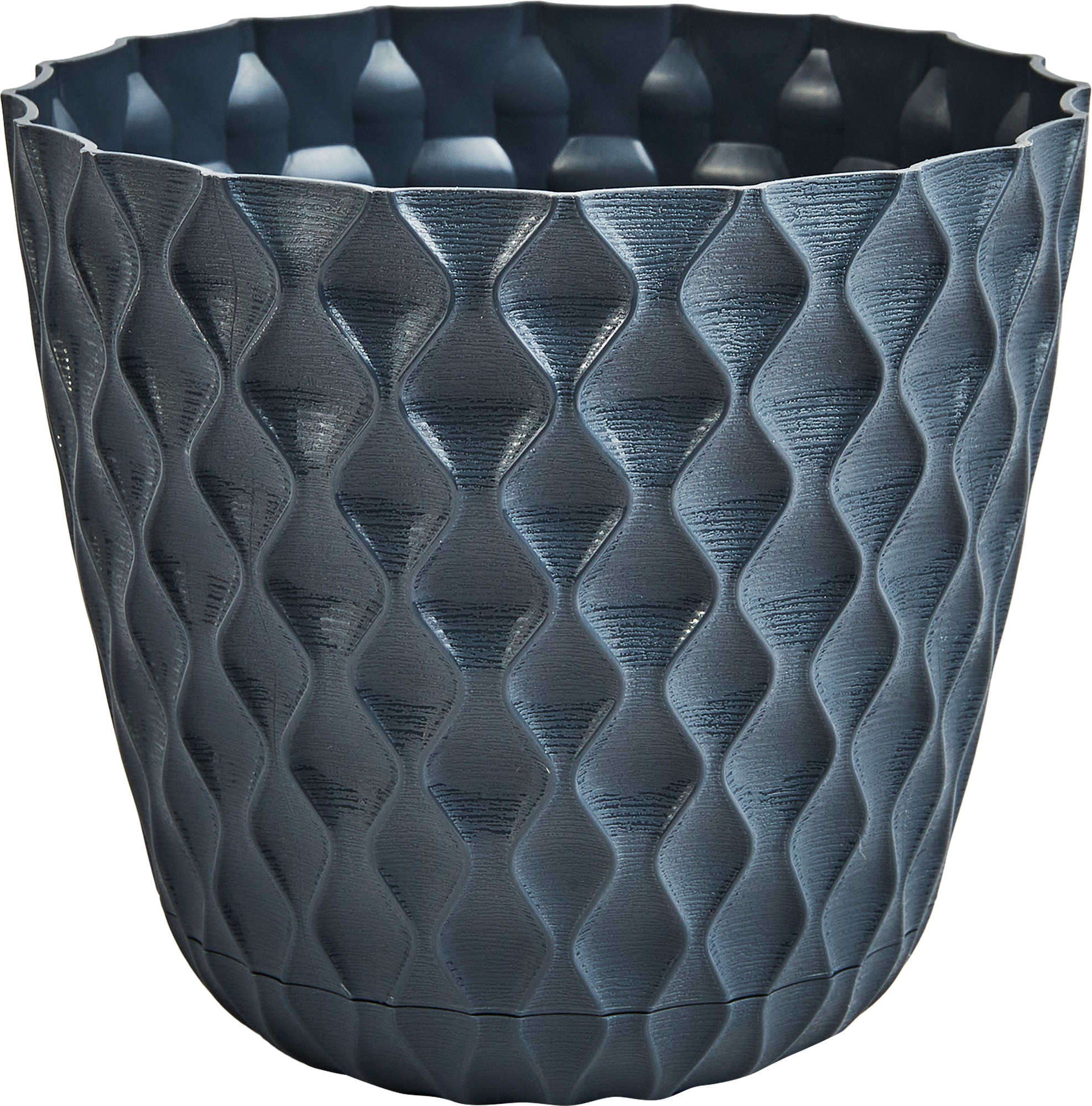 Горшок для цветов Ingreen Wave ø17.5 см v2.5 л пластик цвет вулканический серый