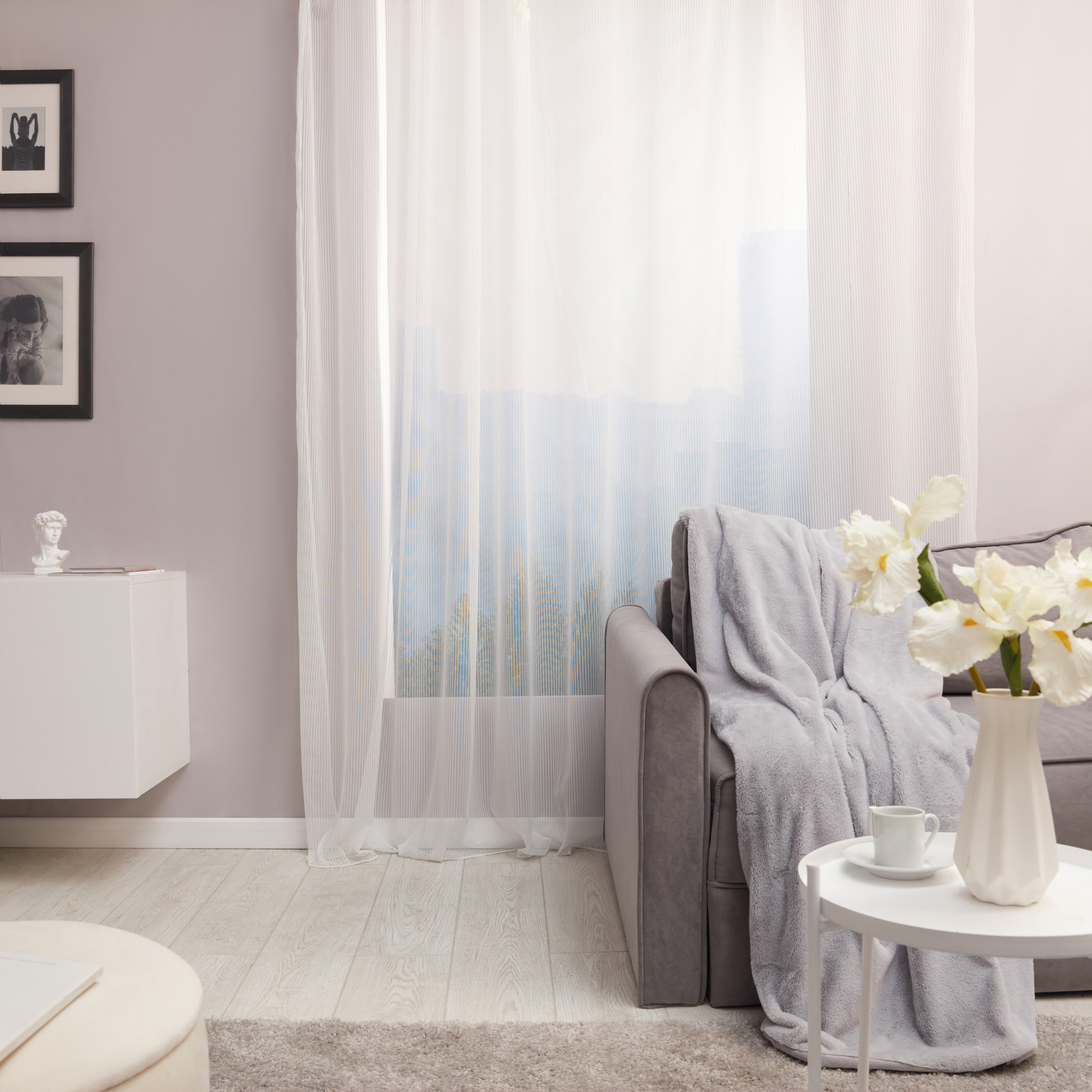 Изображение товара Тюль на ленте Роми 300x260 см цвет белый