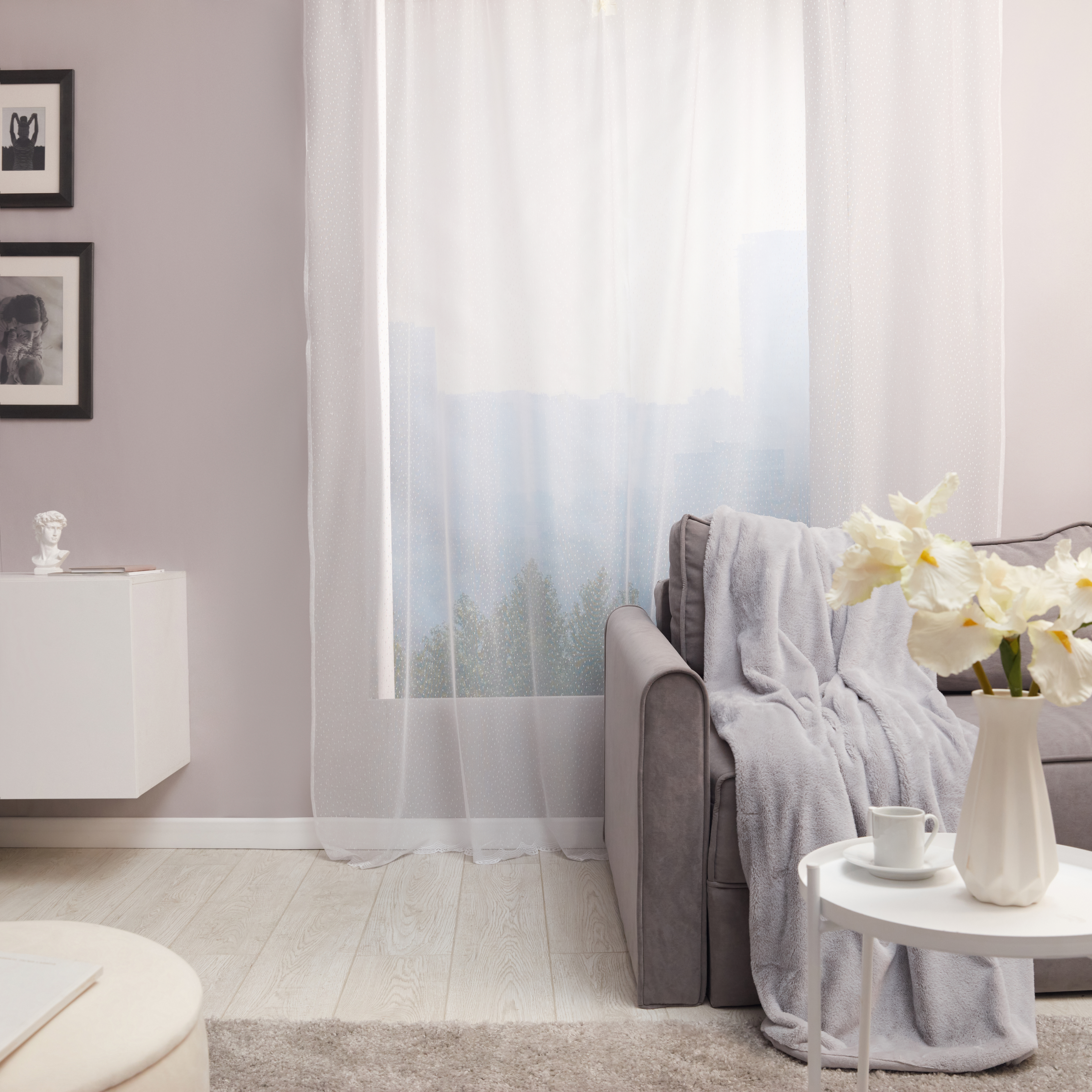 Изображение товара Тюль на ленте Олла 250x260 см цвет белый