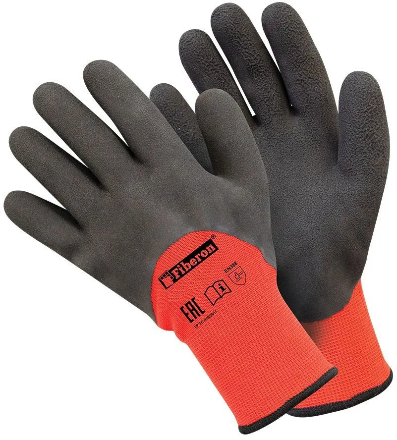 Перчатки латексные Fiberon PR-WNT583 размер 9/L, двойное утепление