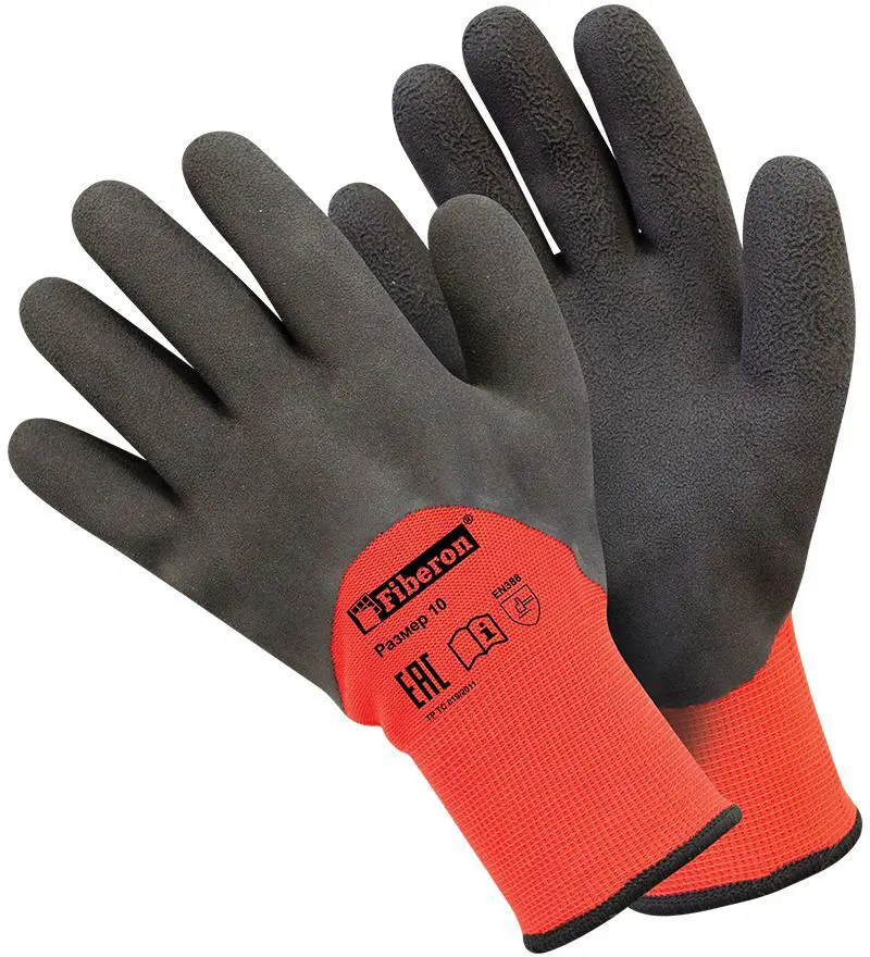 Перчатки латексные Fiberon PR-WNT594 размер 10/XL, двойное утепление