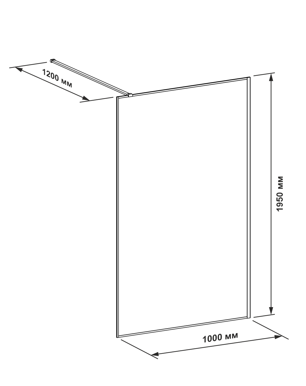 Душевая перегородка Март Walk-In 100x195 см тонированное стекло черный профиль - 9
