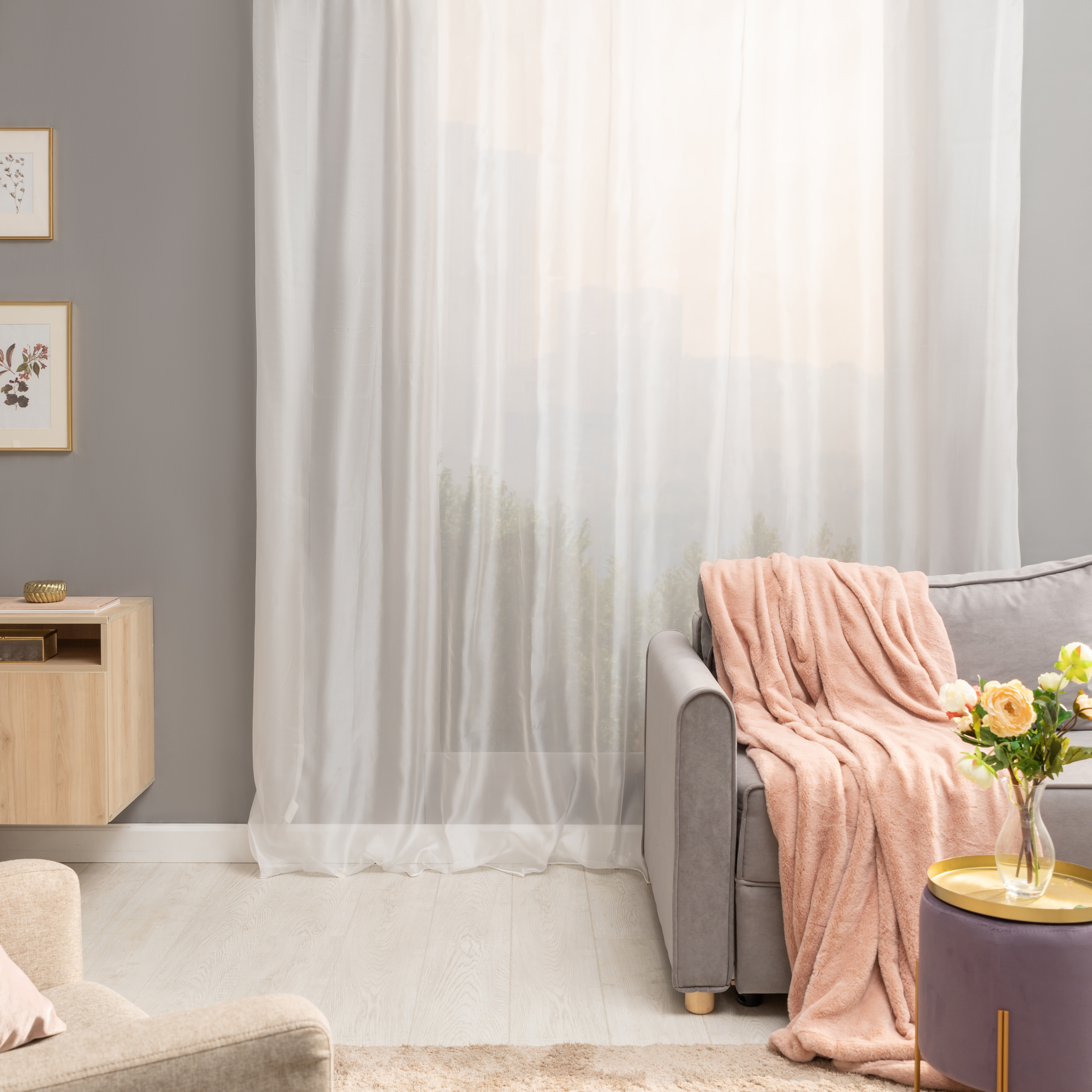 Изображение товара Тюль на ленте Inspire 300x280 см белый микровуаль