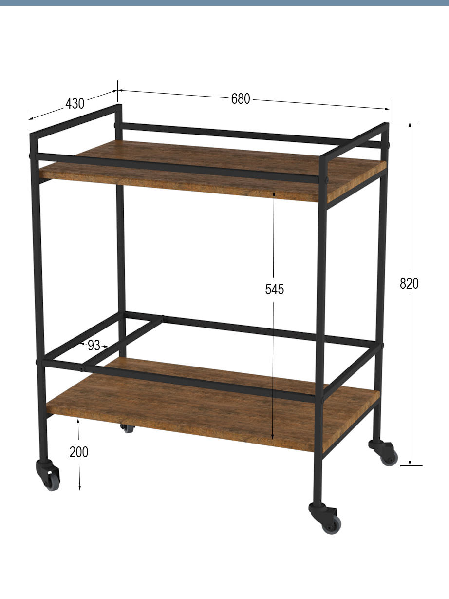 Изображение товара Сервировочный столик Мебелик Спич 68x82x43 см МДФ цвет дуб