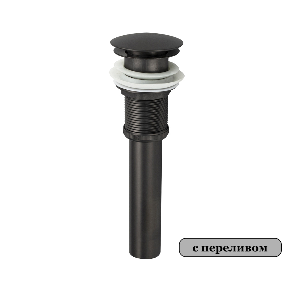 Изображение товара Донный клапан для раковины с переливом Magnus 0607 графит