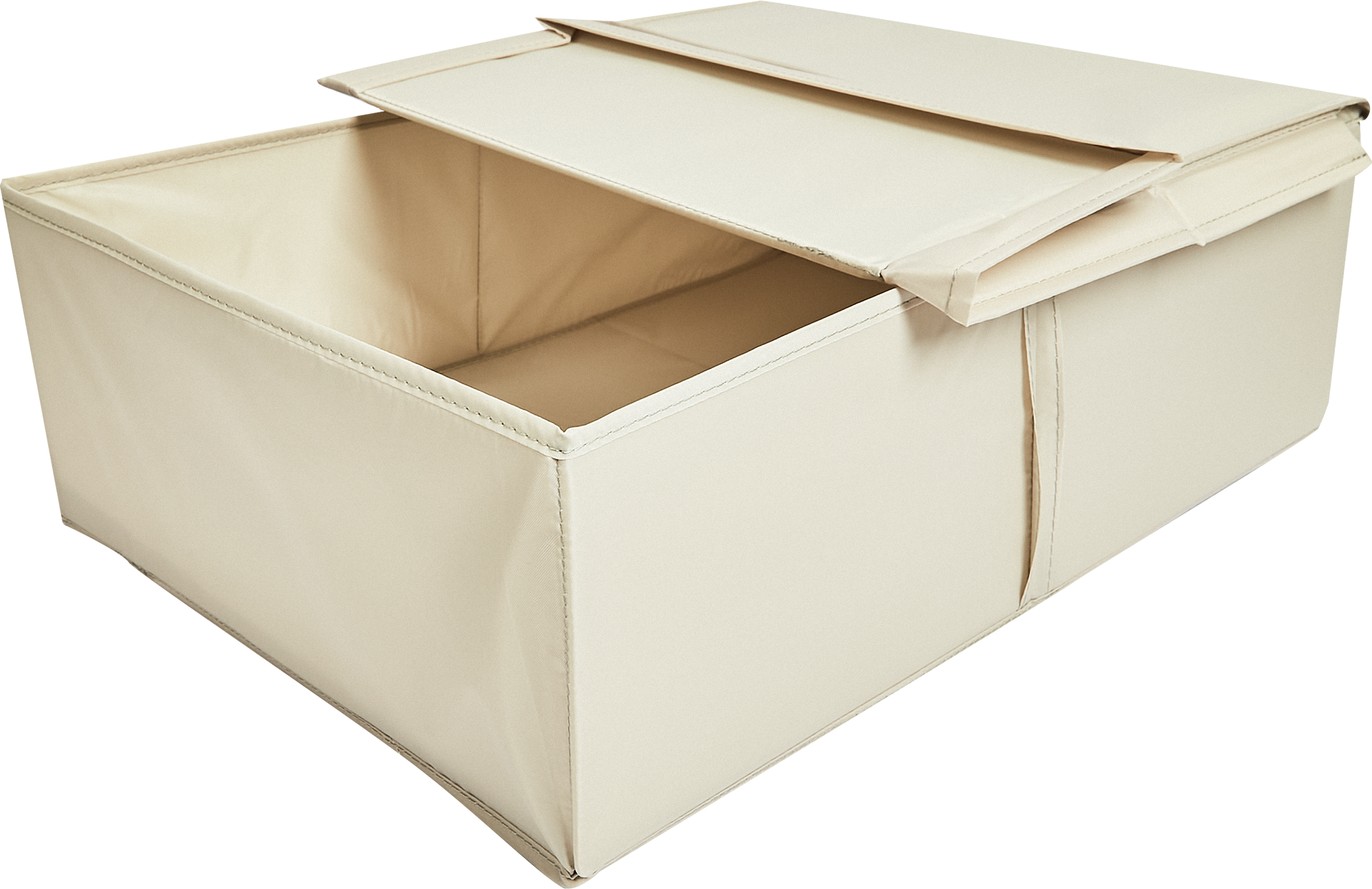 Короб для хранения с крышкой 55x18x39 см полиэстер цвет бежевый - 2