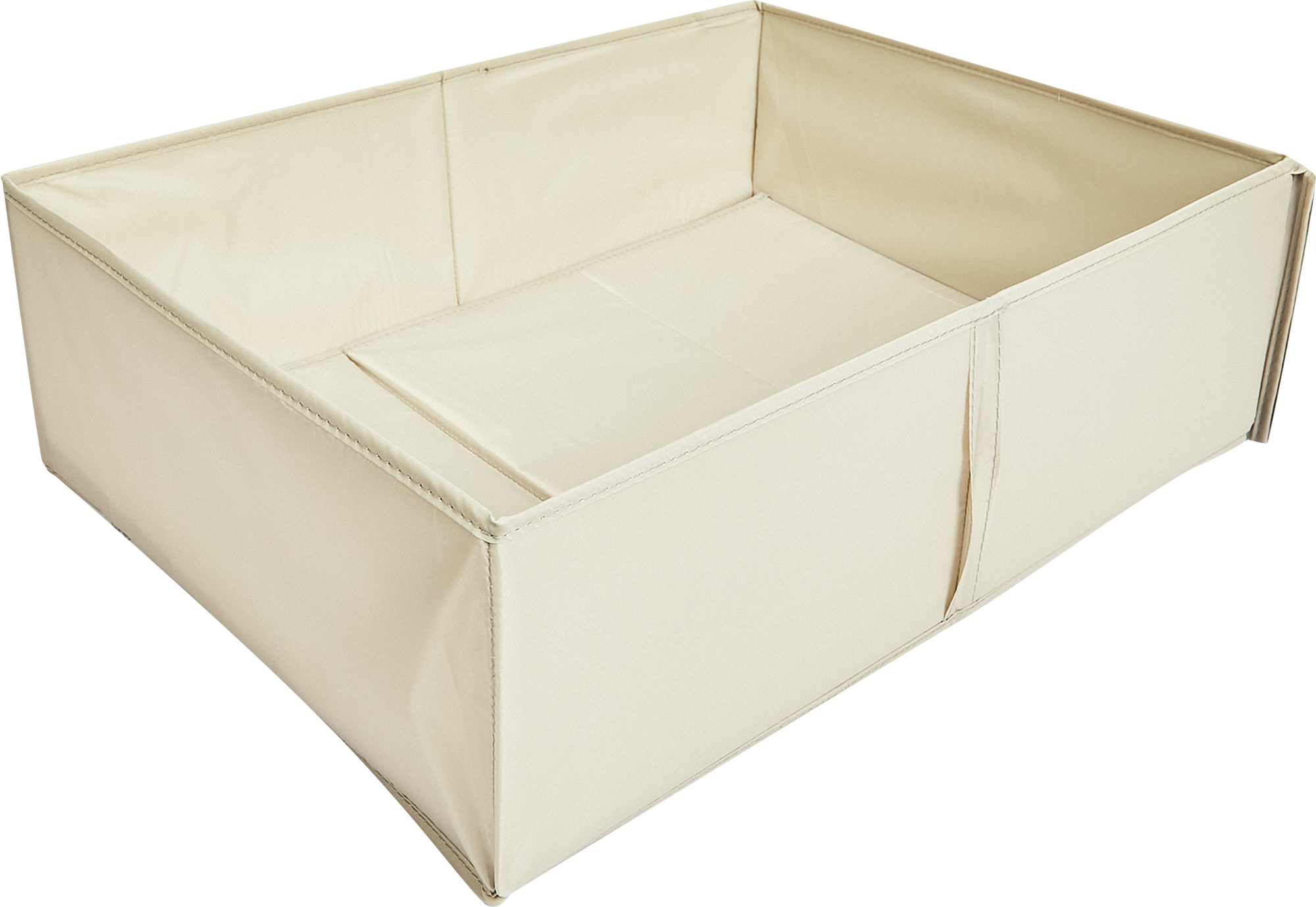 Короб для хранения с крышкой 55x18x39 см полиэстер цвет бежевый - 3