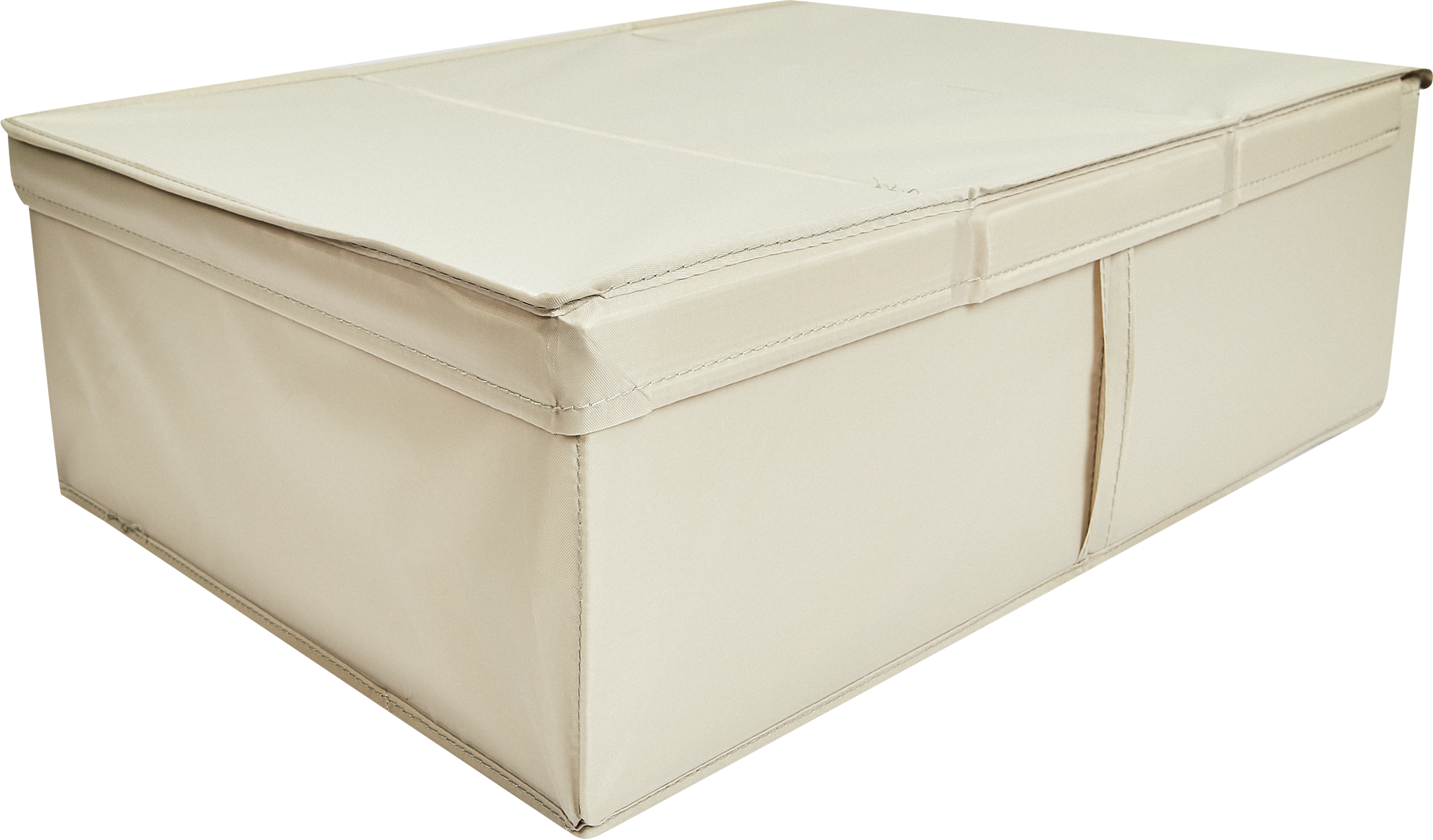 Изображение товара Короб для хранения с крышкой 55x18x39 см из полиэстера бежевый