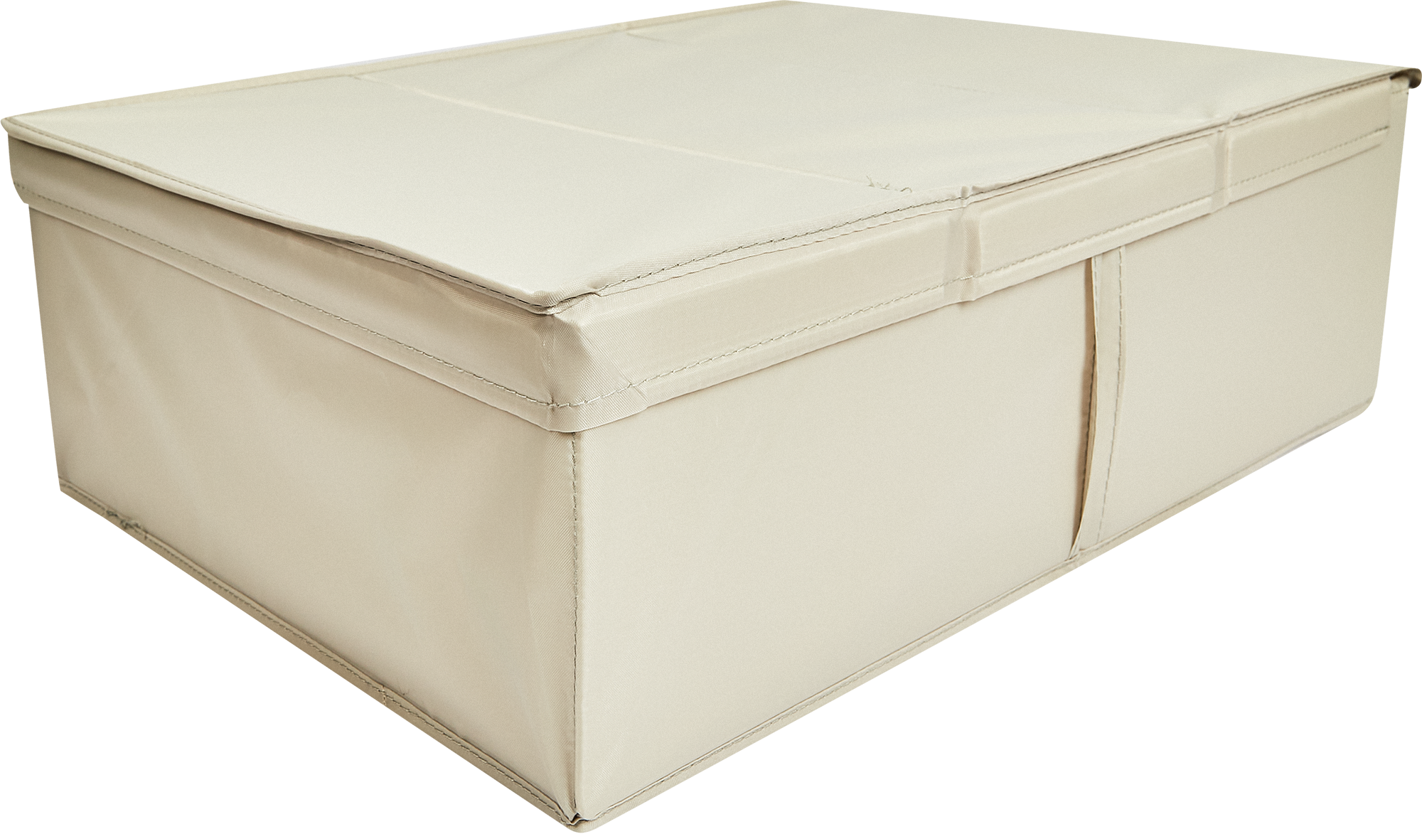 Короб для хранения с крышкой 55x18x39 см полиэстер цвет бежевый