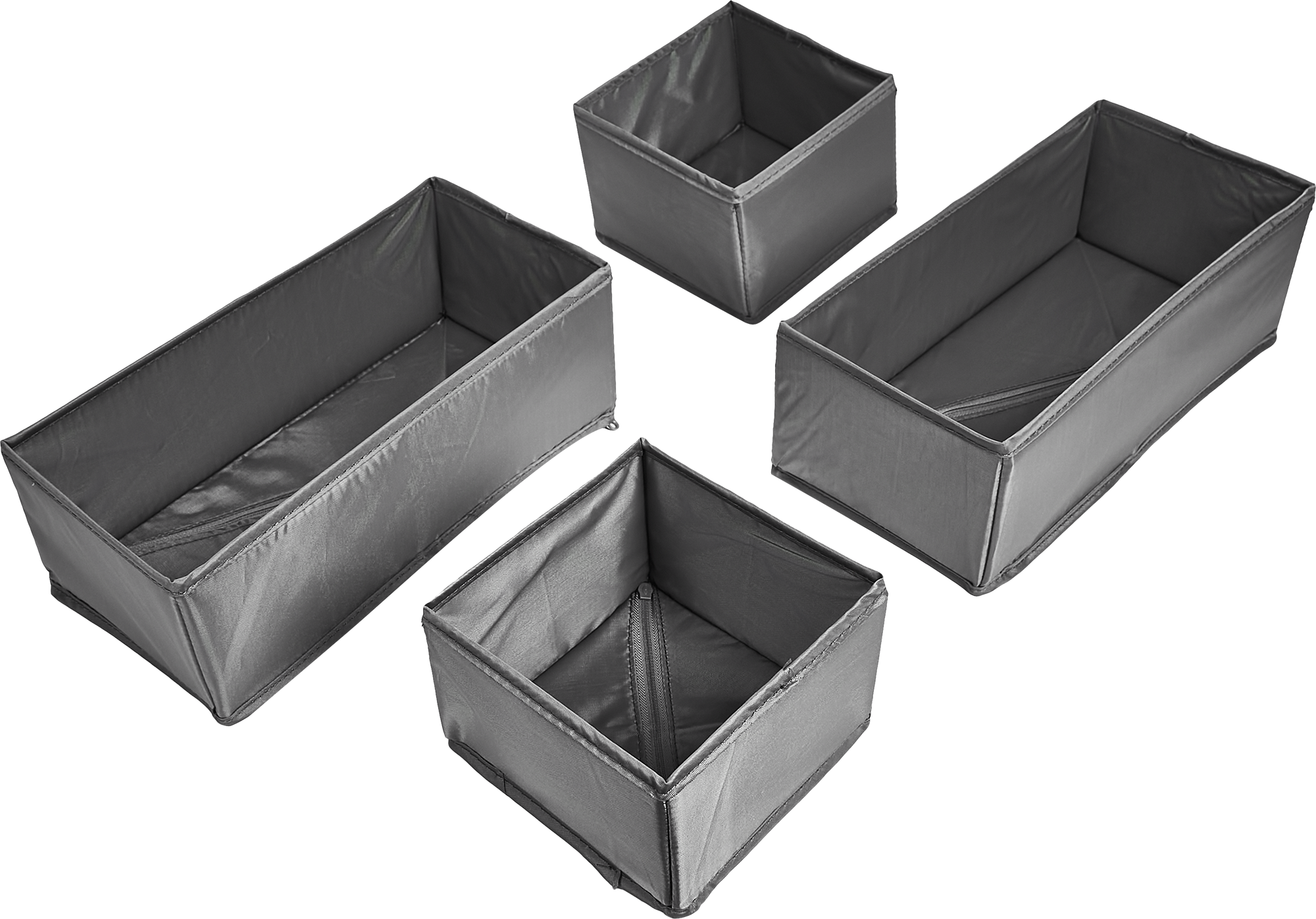 Изображение товара Набор коробок без крышки 15x11x31/15x11x15 см полиэстер цвет серый 4 шт