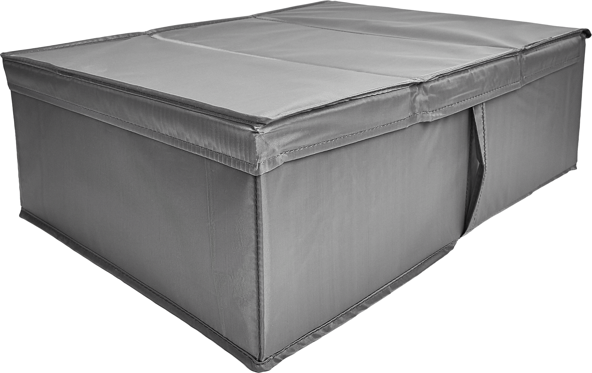 Изображение товара Короб для хранения с крышкой 55x18x39 см полиэстер серый