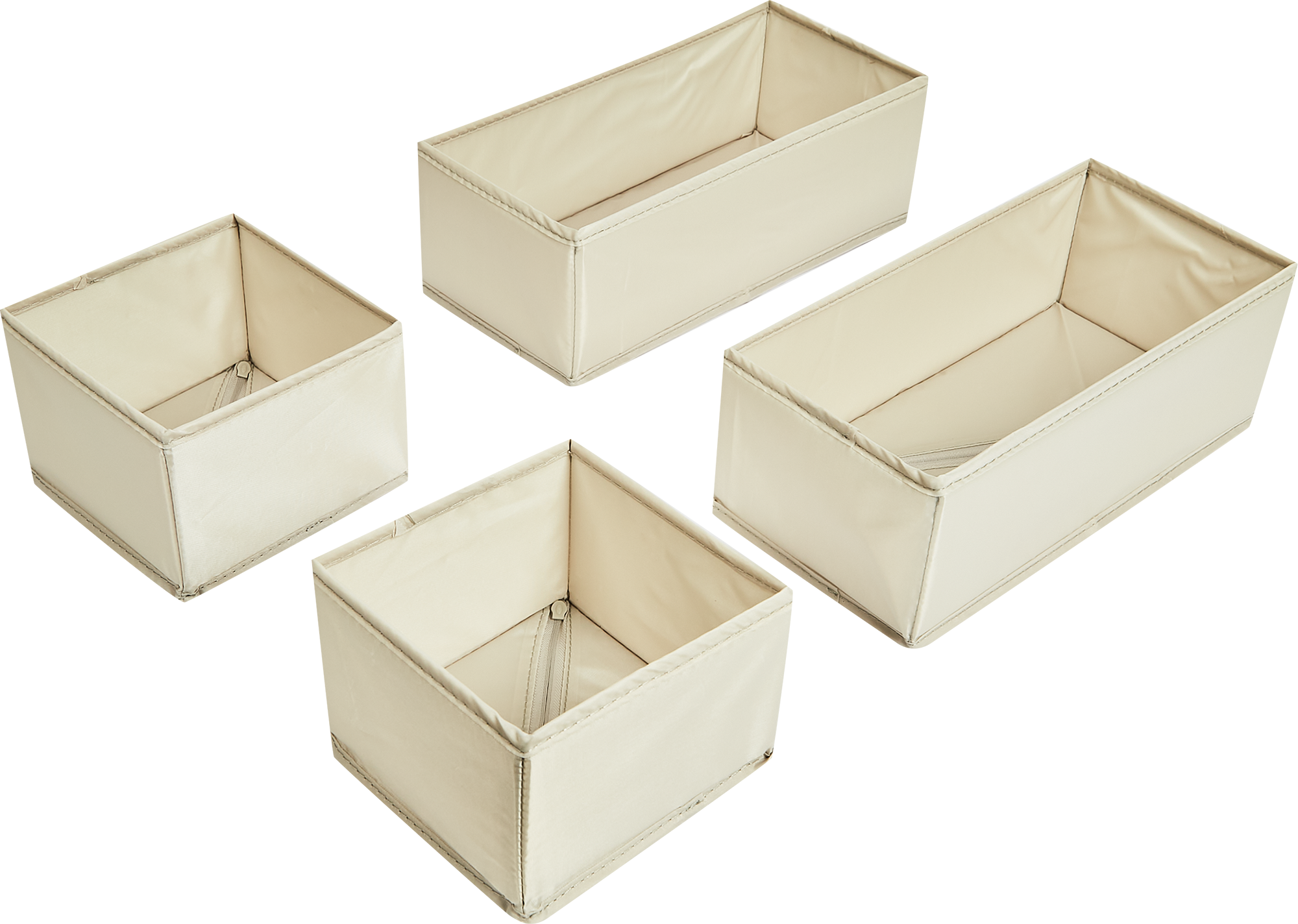 Изображение товара Набор коробок без крышки 15x11x31/15x11x15 см полиэстер цвет бежевый 4 шт