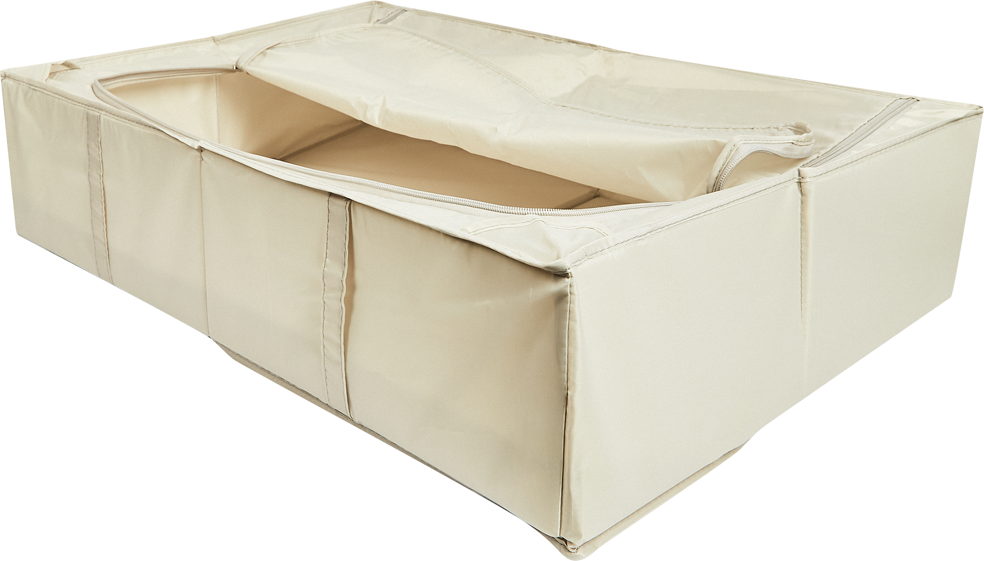 Короб для хранения с крышкой 72x18x52 см полиэстер цвет бежевый - 3