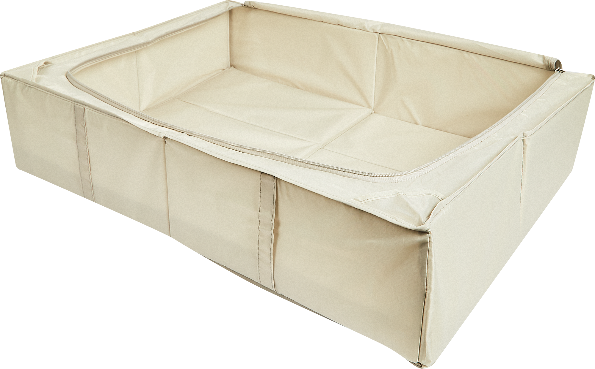 Короб для хранения с крышкой 72x18x52 см полиэстер цвет бежевый - 2