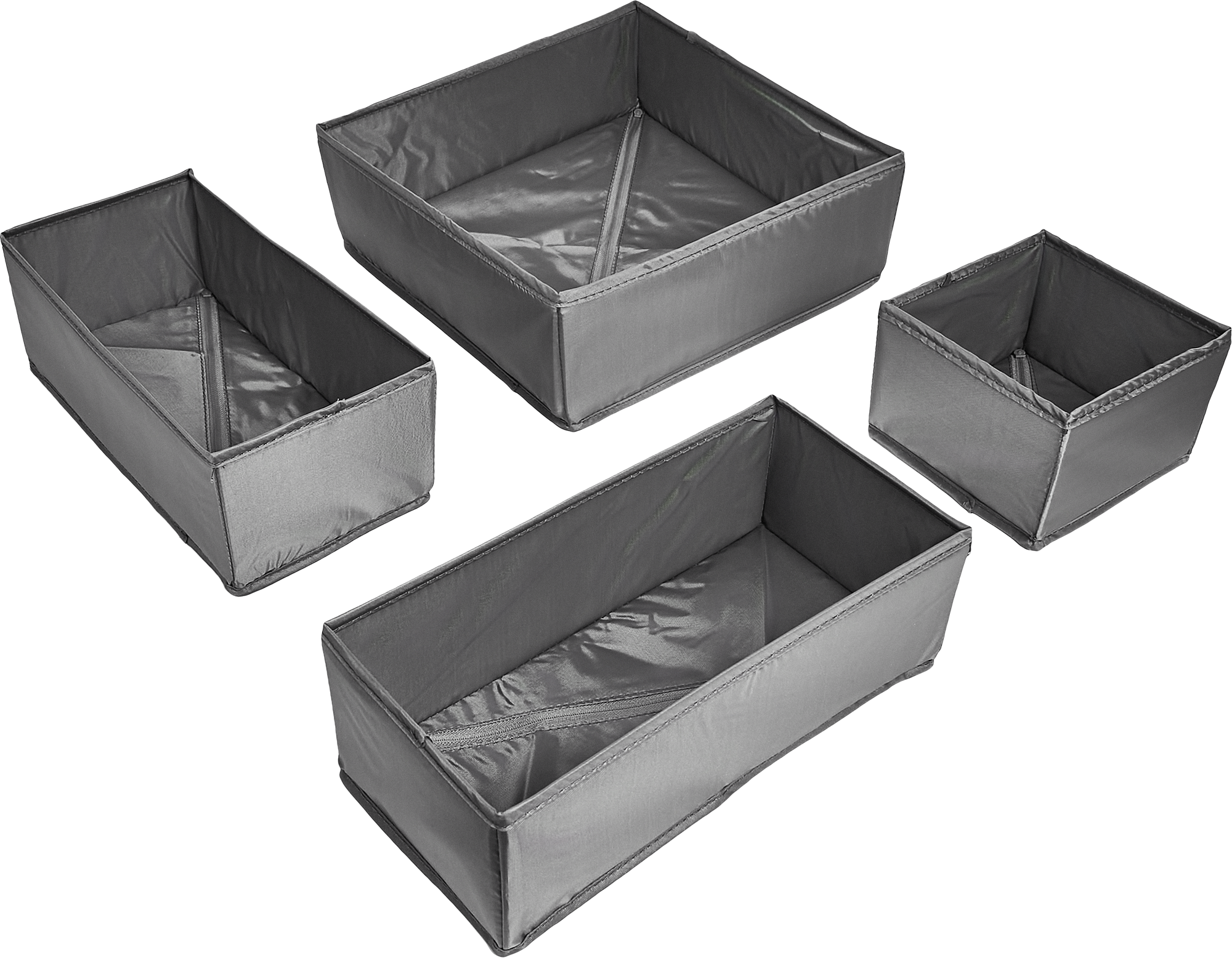 Изображение товара Набор коробок без крышки 31x31/15x31/15x15 см полиэстер цвет серый 4 шт