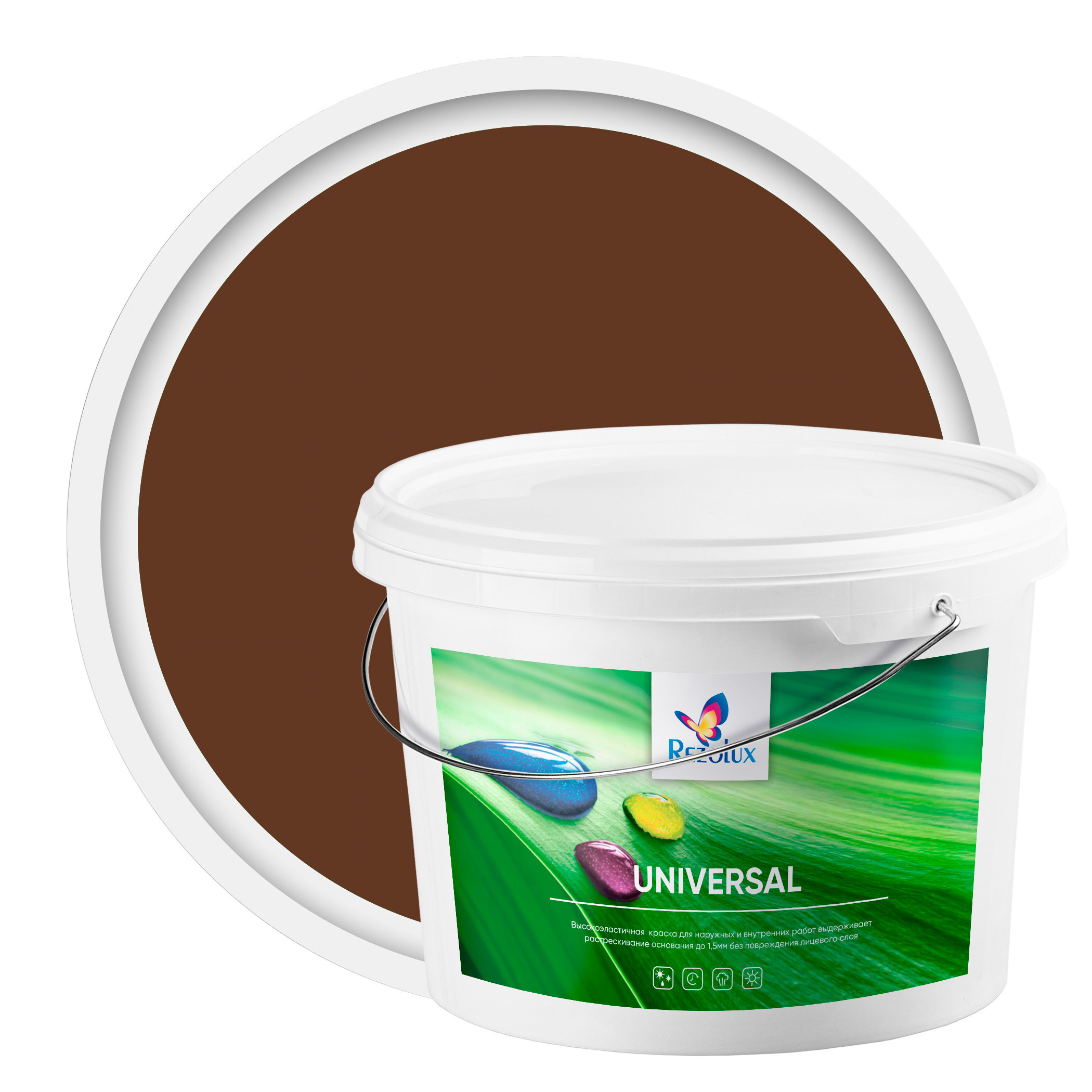 Изображение товара Резиновая краска Rezolux Universal матовая 14 кг для фасадов и кровли