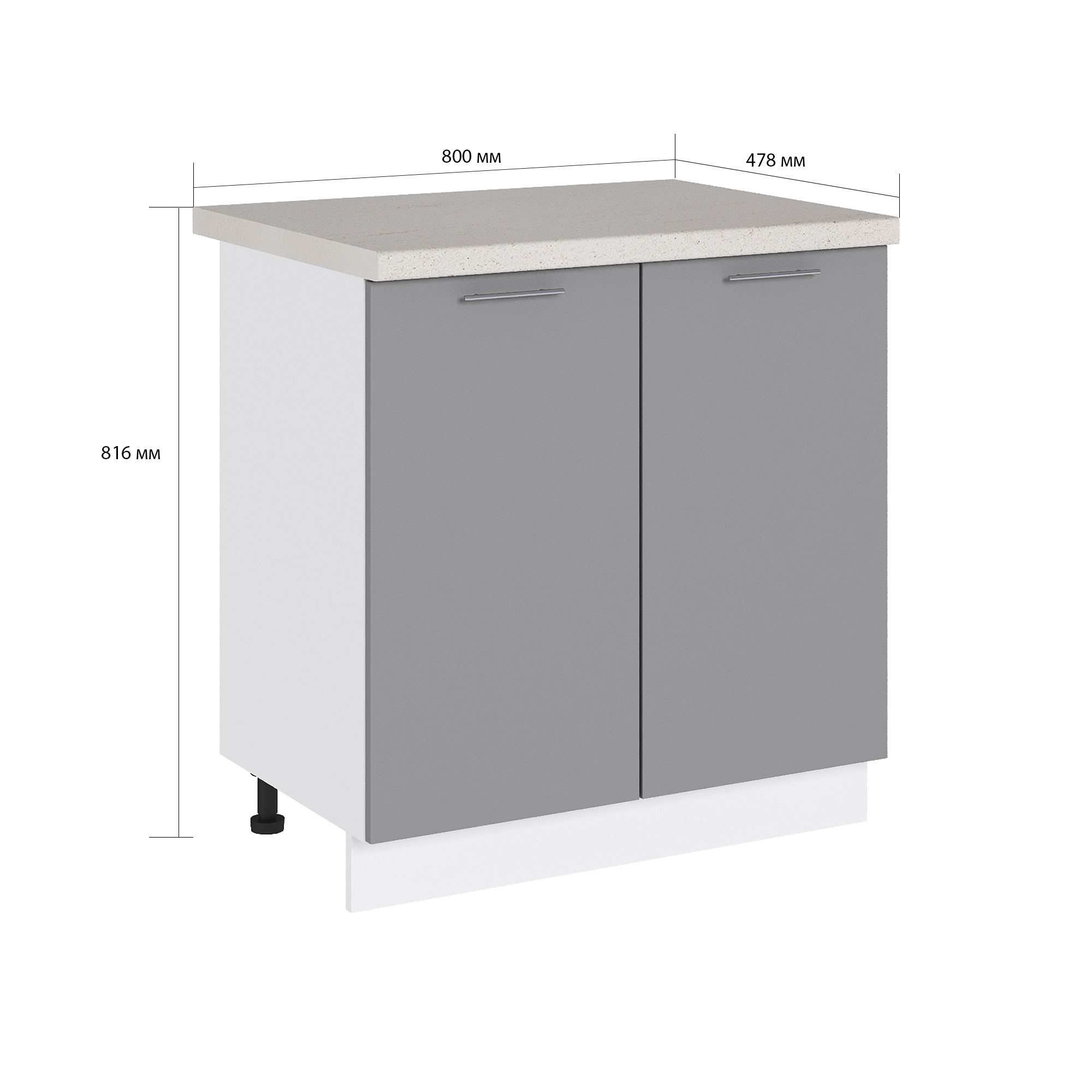 Изображение товара Напольный шкаф Валерия 80х81.6х47.8 см из ЛДСП и МДФ с 2 дверьми