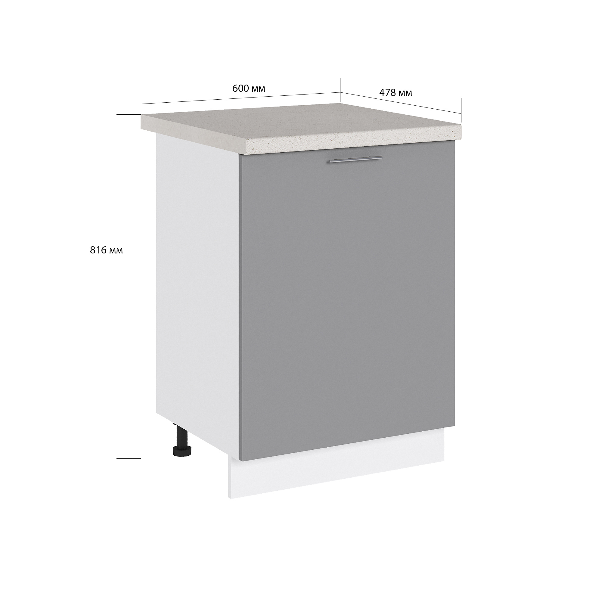 Изображение товара Напольный шкаф Сурская мебель Валерия1 60x81.6x47.8 см ЛДСП цвет монблан софт