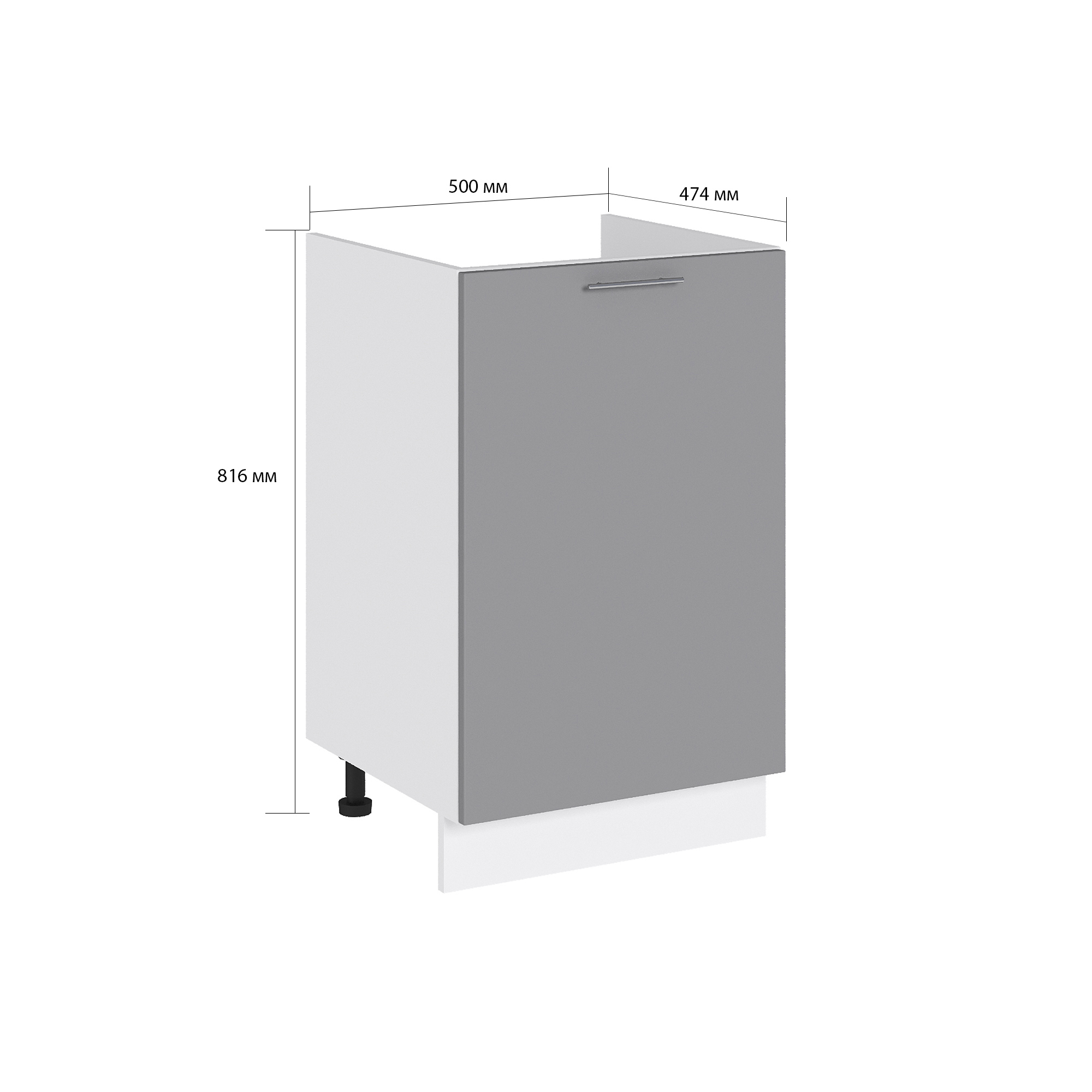 Изображение товара Напольный кухонный шкаф под мойку Валерия 50x81.6x47.4 см Сурская Мебель