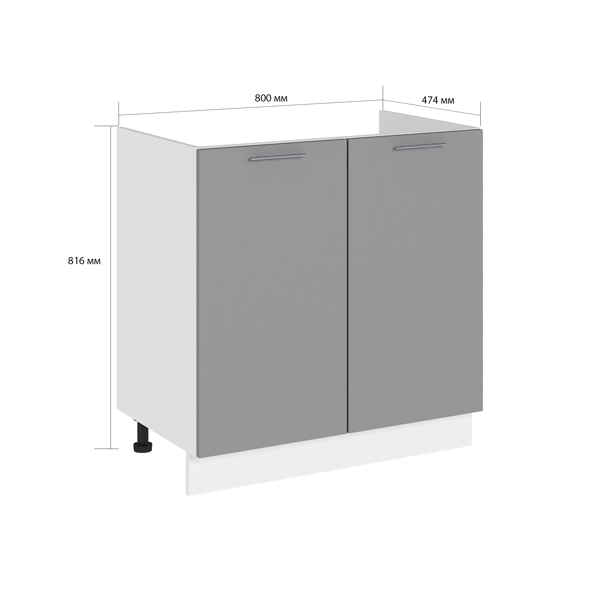 Изображение товара Напольный шкаф под мойку Валерия 80x81.6x47.4 см белый монблан софт