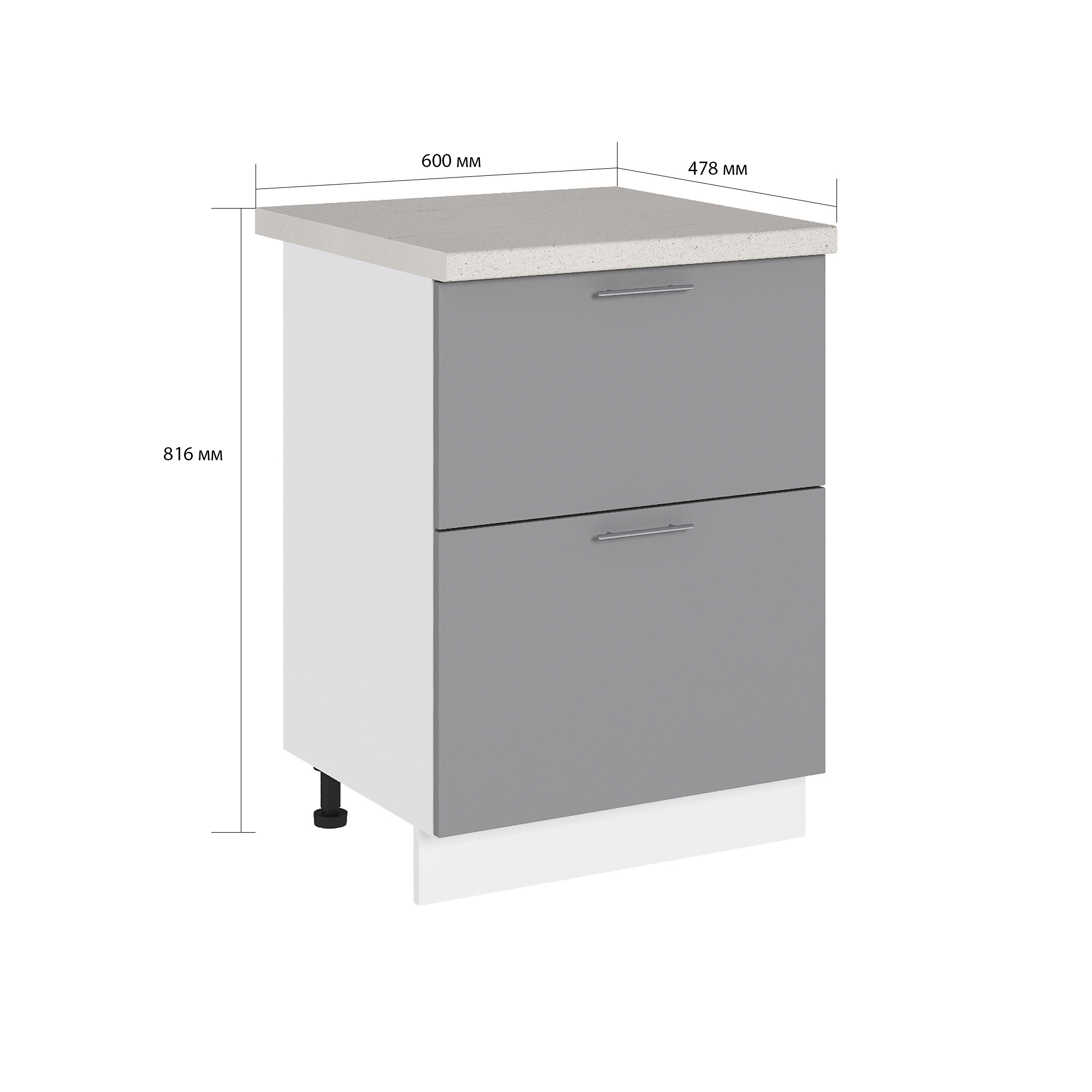 Изображение товара Напольный шкаф с 2 ящиками Сурская мебель Валерия 60x81.6x47.8 см