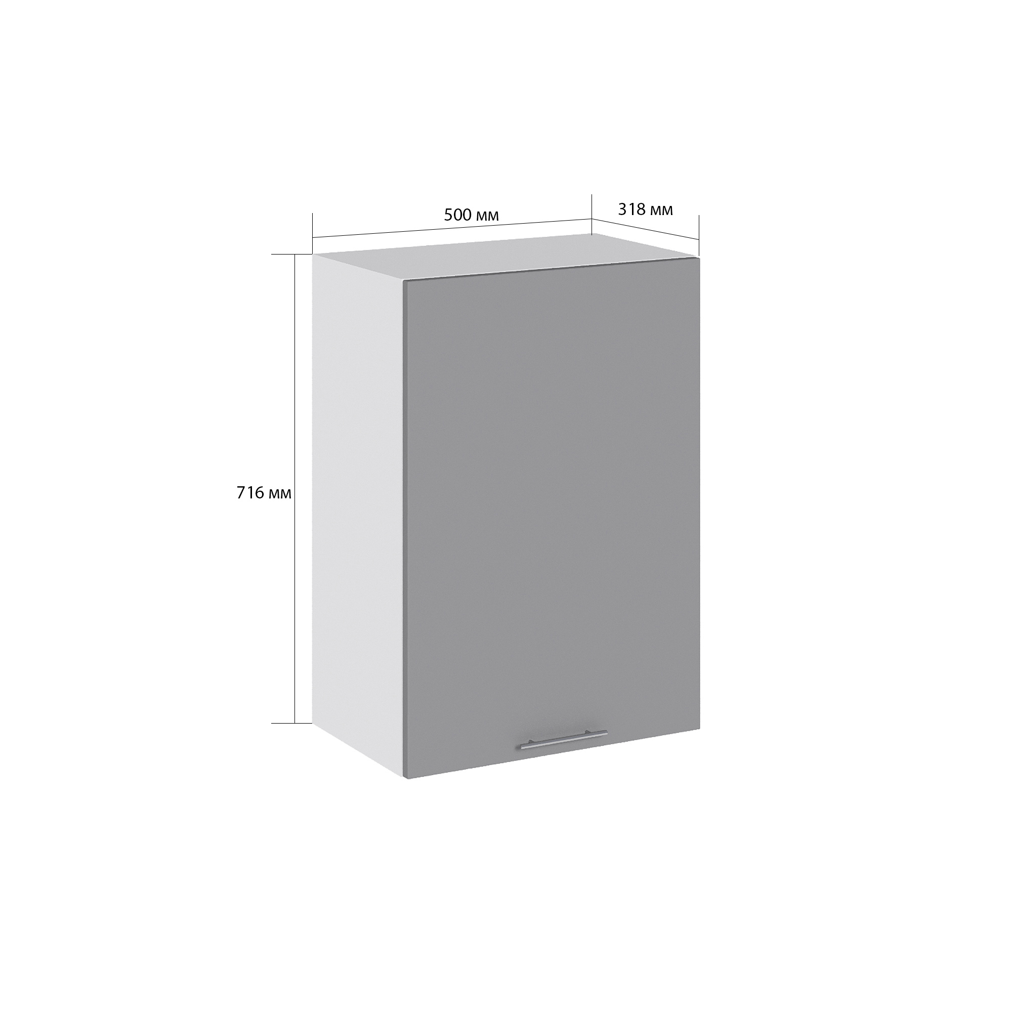 Изображение товара Навесной шкаф Сурская мебель Валерия 50x71.6x31.8 см ЛДСП цвет монблан софт