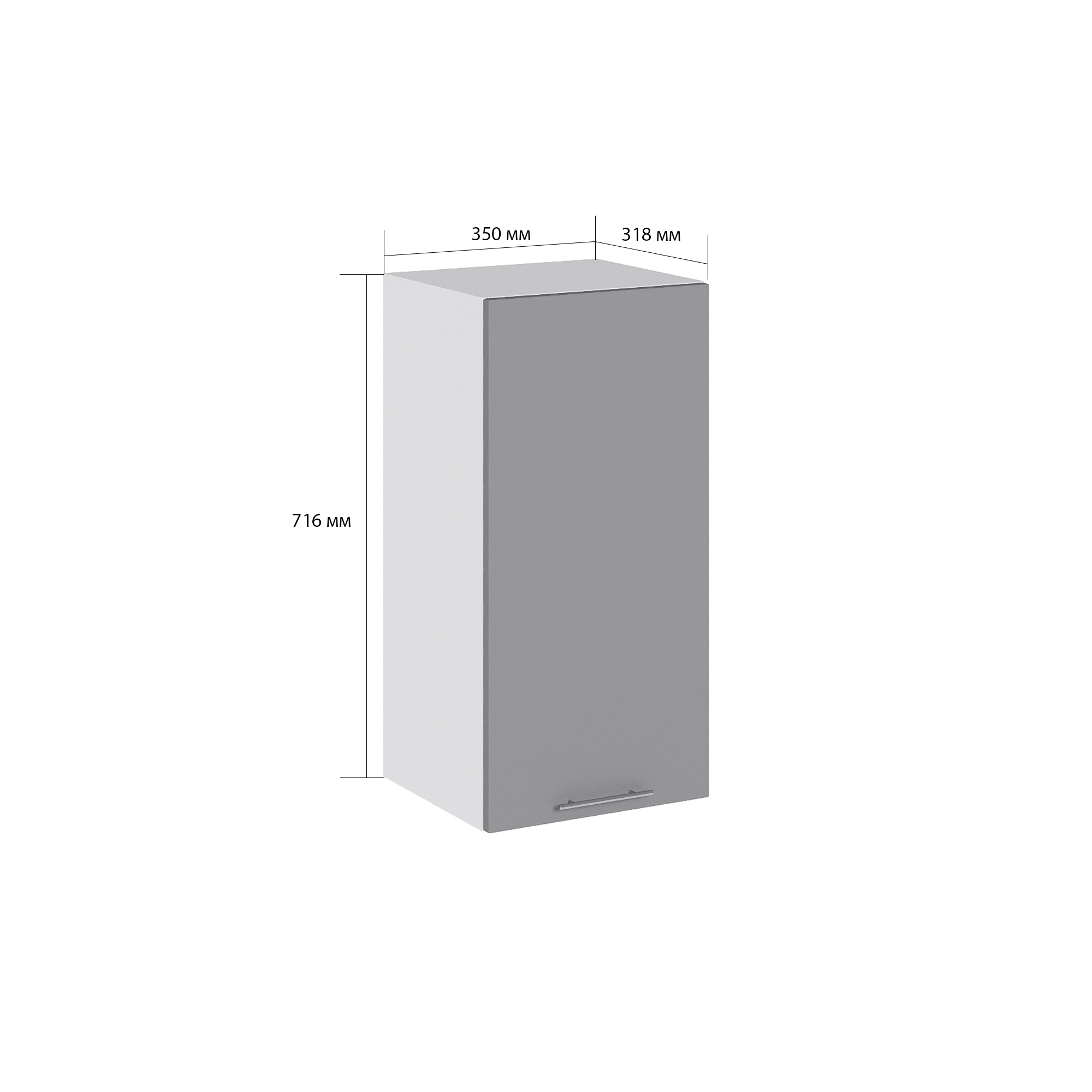 Изображение товара Навесной шкаф Валерия белый и серый 71.6x35x31.8 см с плавным закрыванием