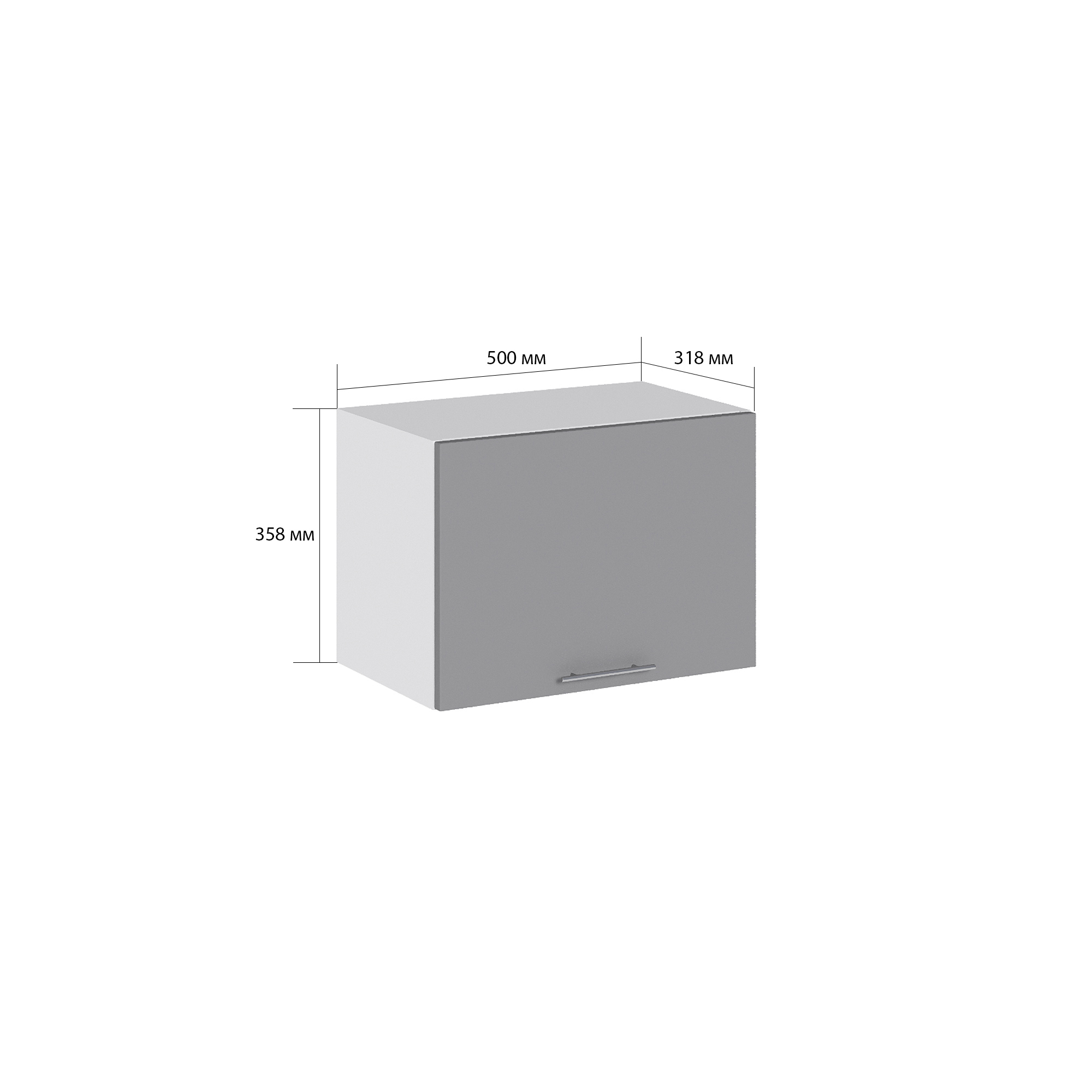 Изображение товара Навесной шкаф Валерия белый серый Монблан софт 50x35.8x31.8 см