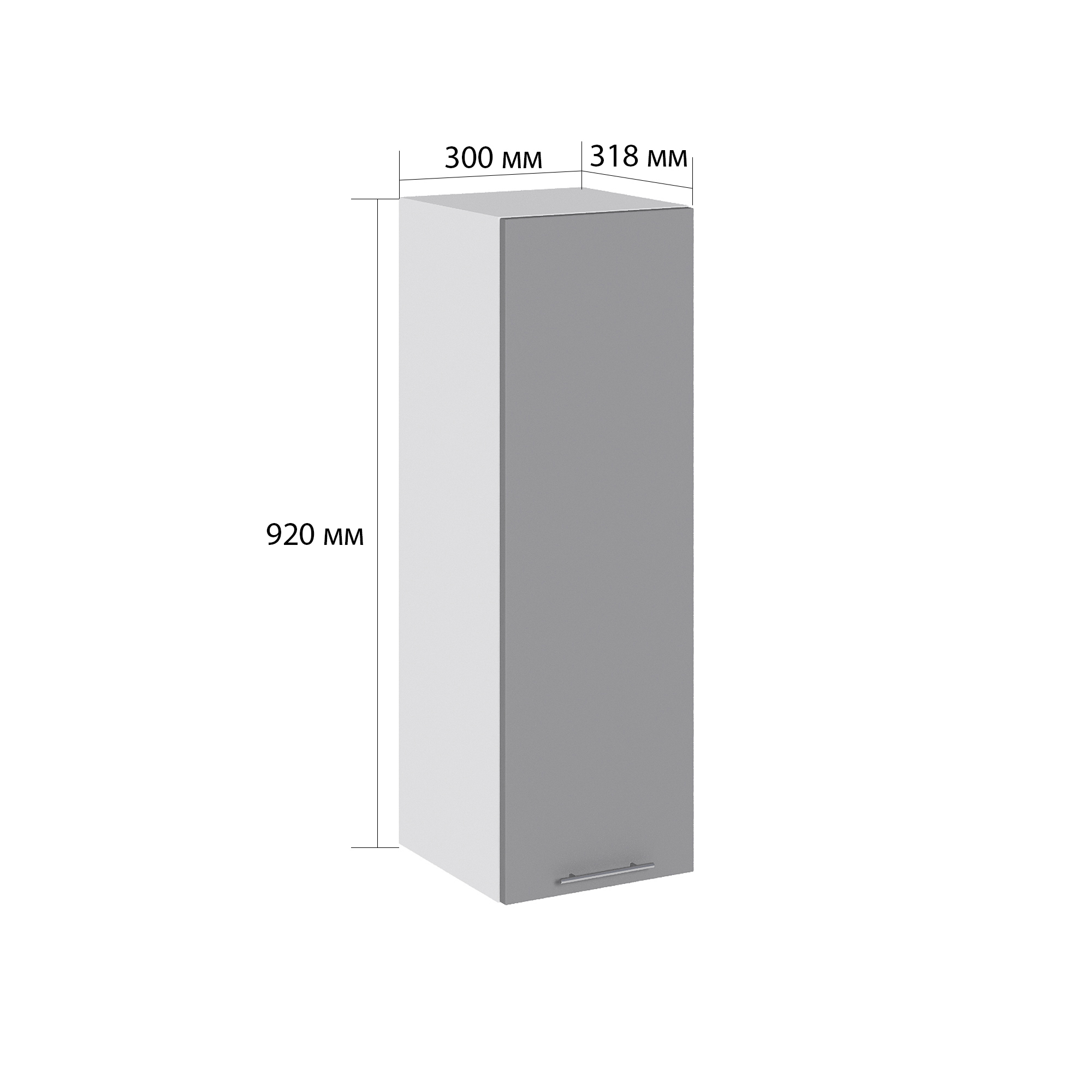 Изображение товара Навесной шкаф Сурская мебель Валерия 30x92x31.8 см ЛДСП цвет монблан софт