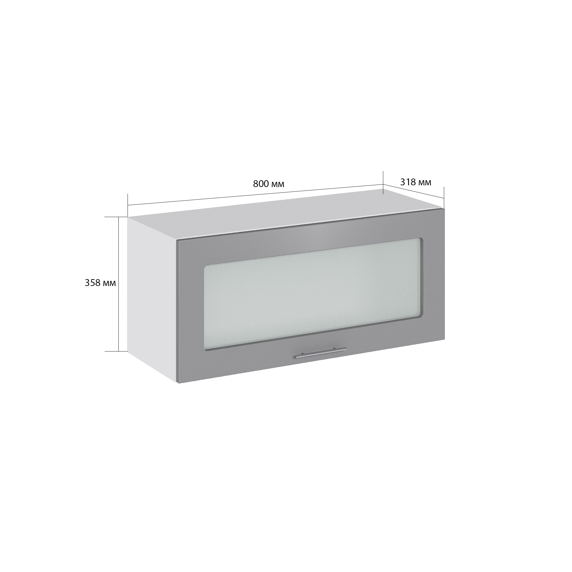 Изображение товара Навесной шкаф Валерия со стеклом 80x35.8x31.8 см ЛДСП и МДФ Россия