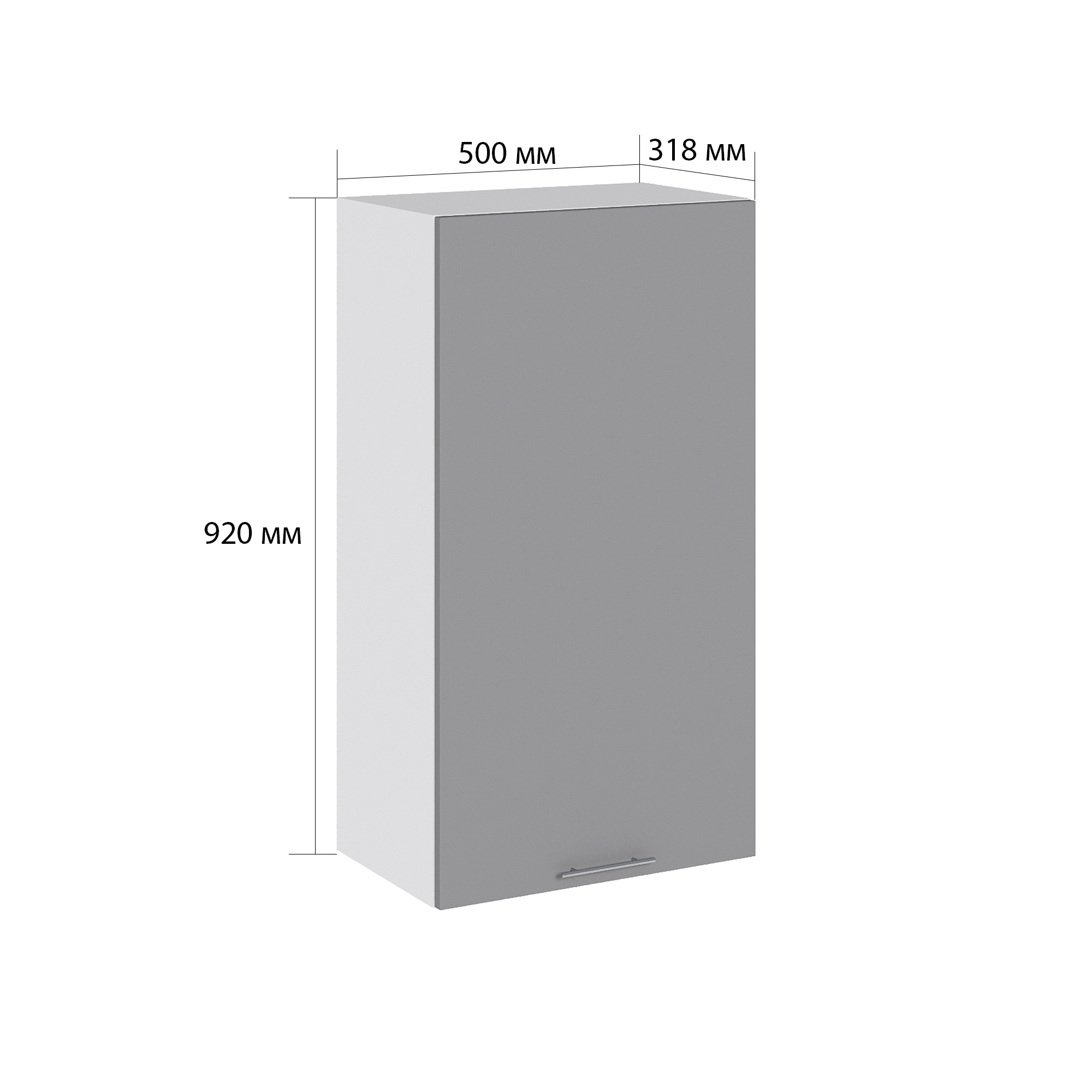 Изображение товара Навесной шкаф Валерия 50x92x31.8 см монблан софт МДФ ПВХ Россия