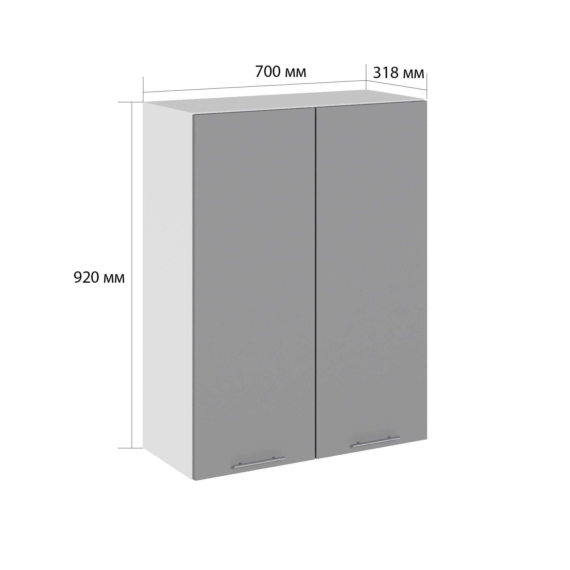 Изображение товара Навесной шкаф Валерия от Сурская мебель 70x92 см белый с серым фасадом