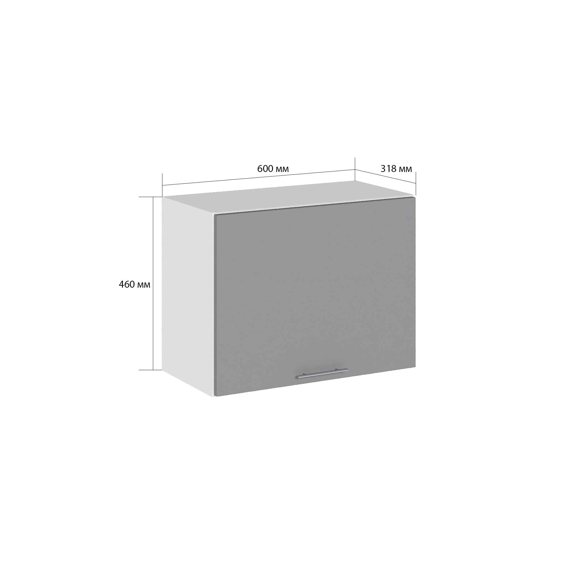Изображение товара Навесной шкаф Валерия 60х46 см МДФ и ЛДСП для кухни Россия