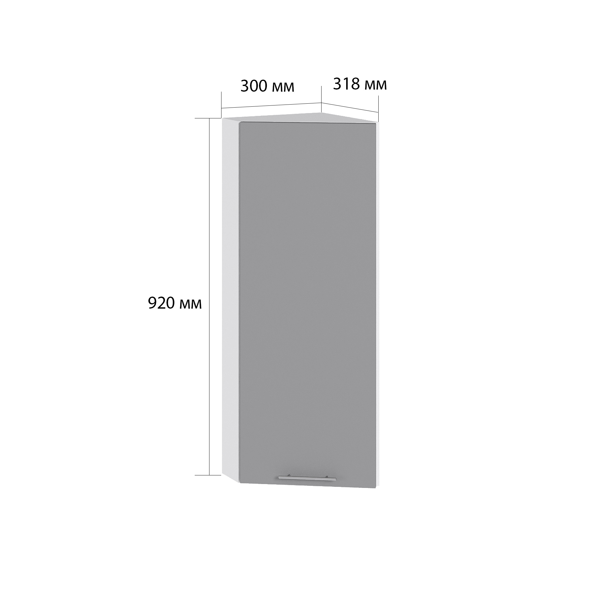 Изображение товара Навесной шкаф торцевой Валерия 30x92x31.8 см ЛДСП цвет монблан софт