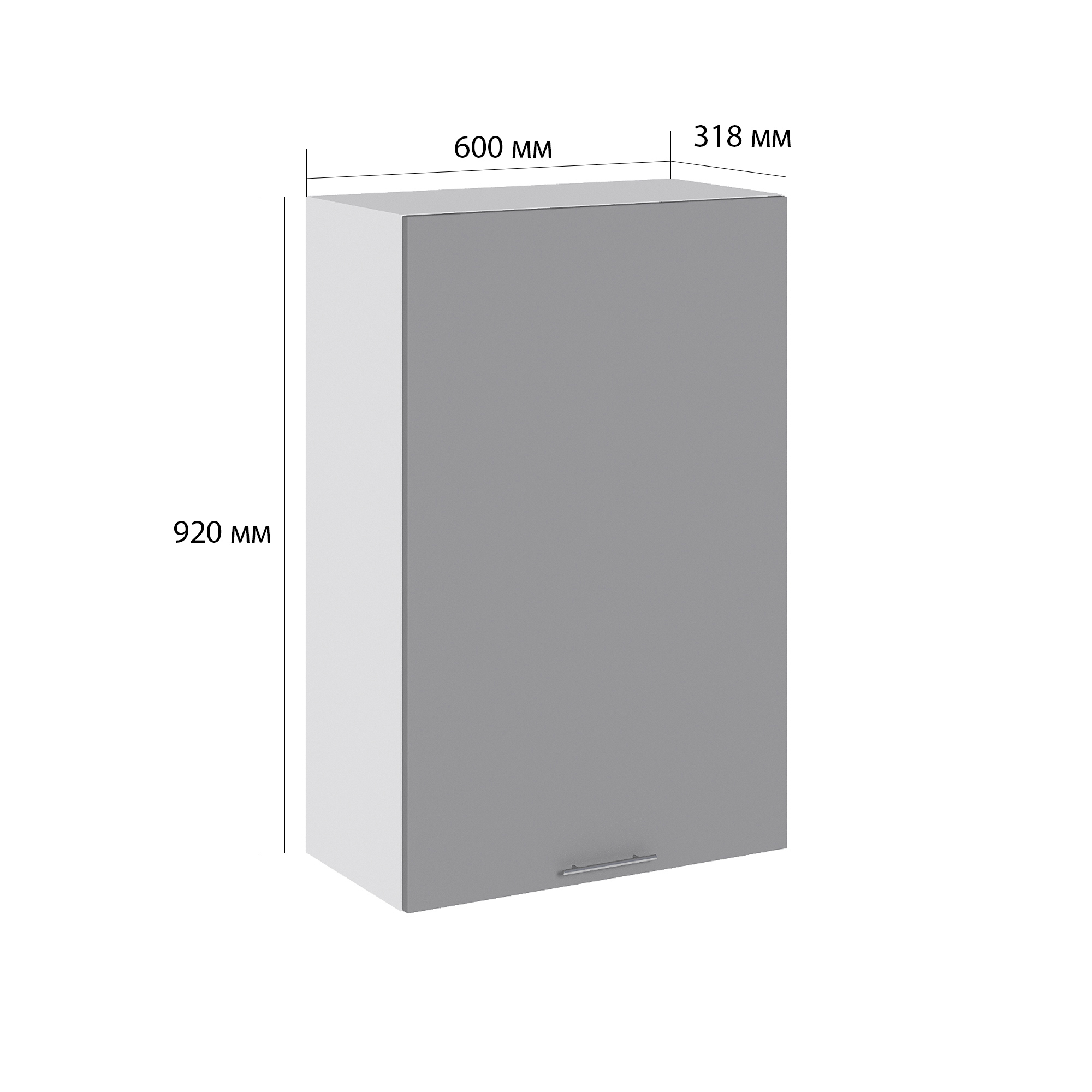 Изображение товара Навесной шкаф Сурская мебель Валерия1 60x92x31.8 см ЛДСП цвет монблан софт