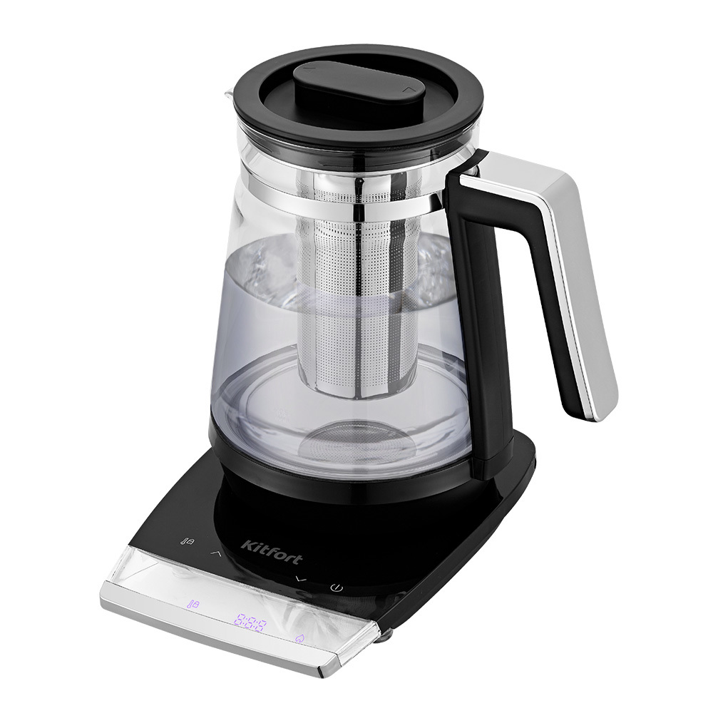 Изображение товара Электрический чайник Kitfort КТ-6187 1.5 л черный стекло с терморегулятором