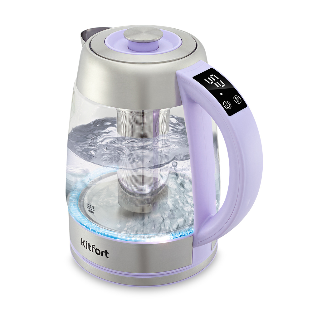 Изображение товара Электрический чайник Kitfort КТ-6624 1.7 л стекло цвет лавандовый